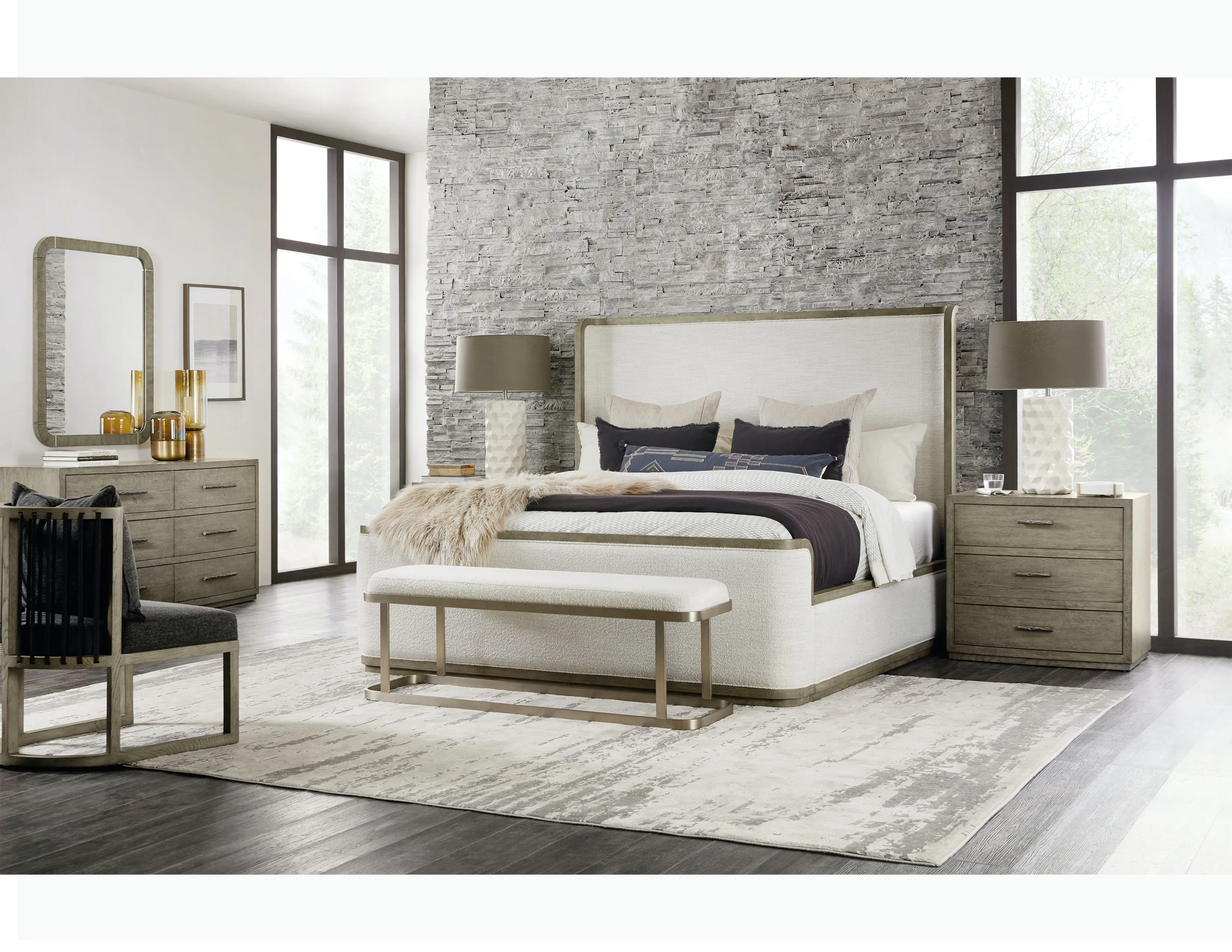 Linville Falls Boones Cal King Upholstered Shelter Bed 3 Linville Falls Boones Cal King Upholstered Shelter Bed