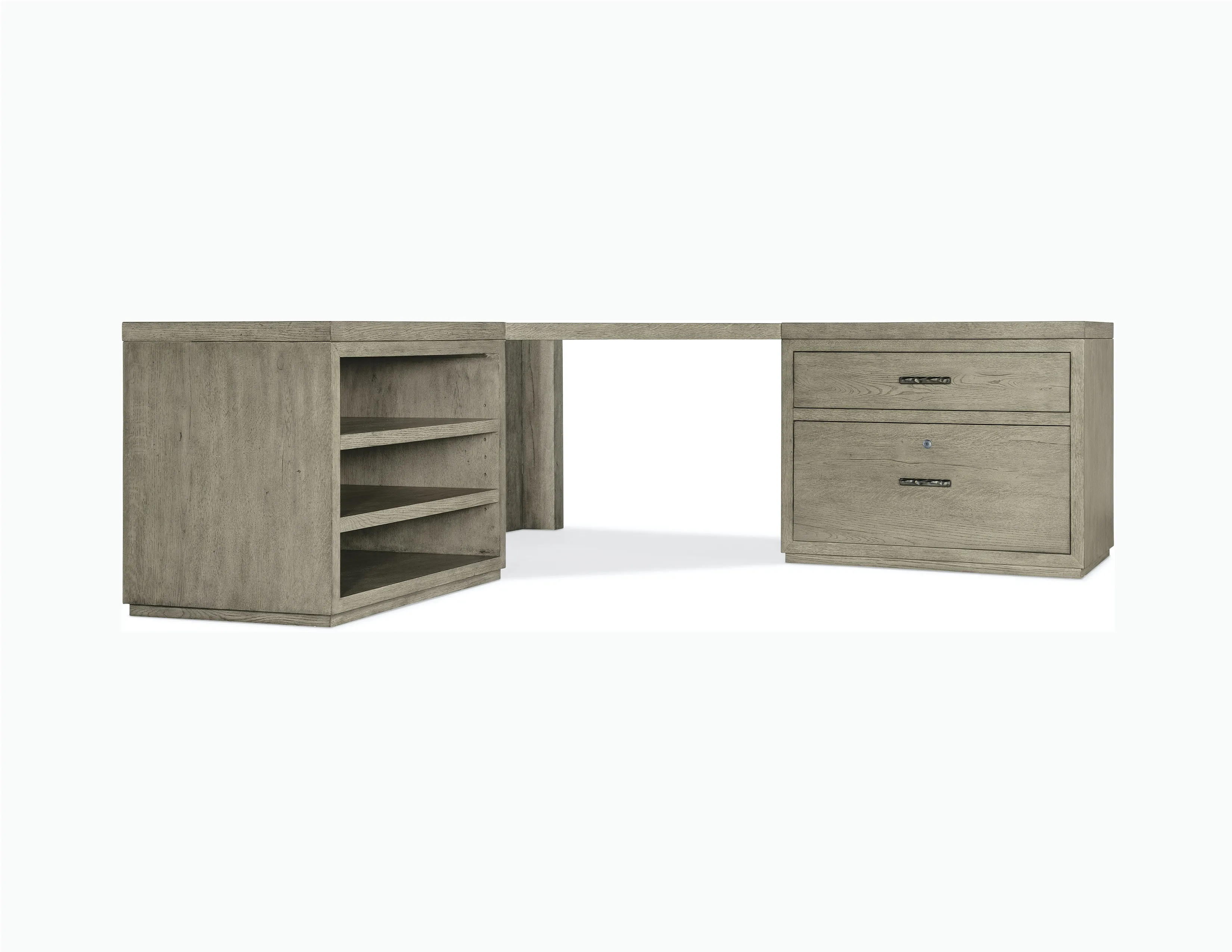 Linville Falls Corner Desk with Lateral File and Open Desk Cabinet 1 Linville Falls Corner Desk with Lateral File and Open Desk Cabinet