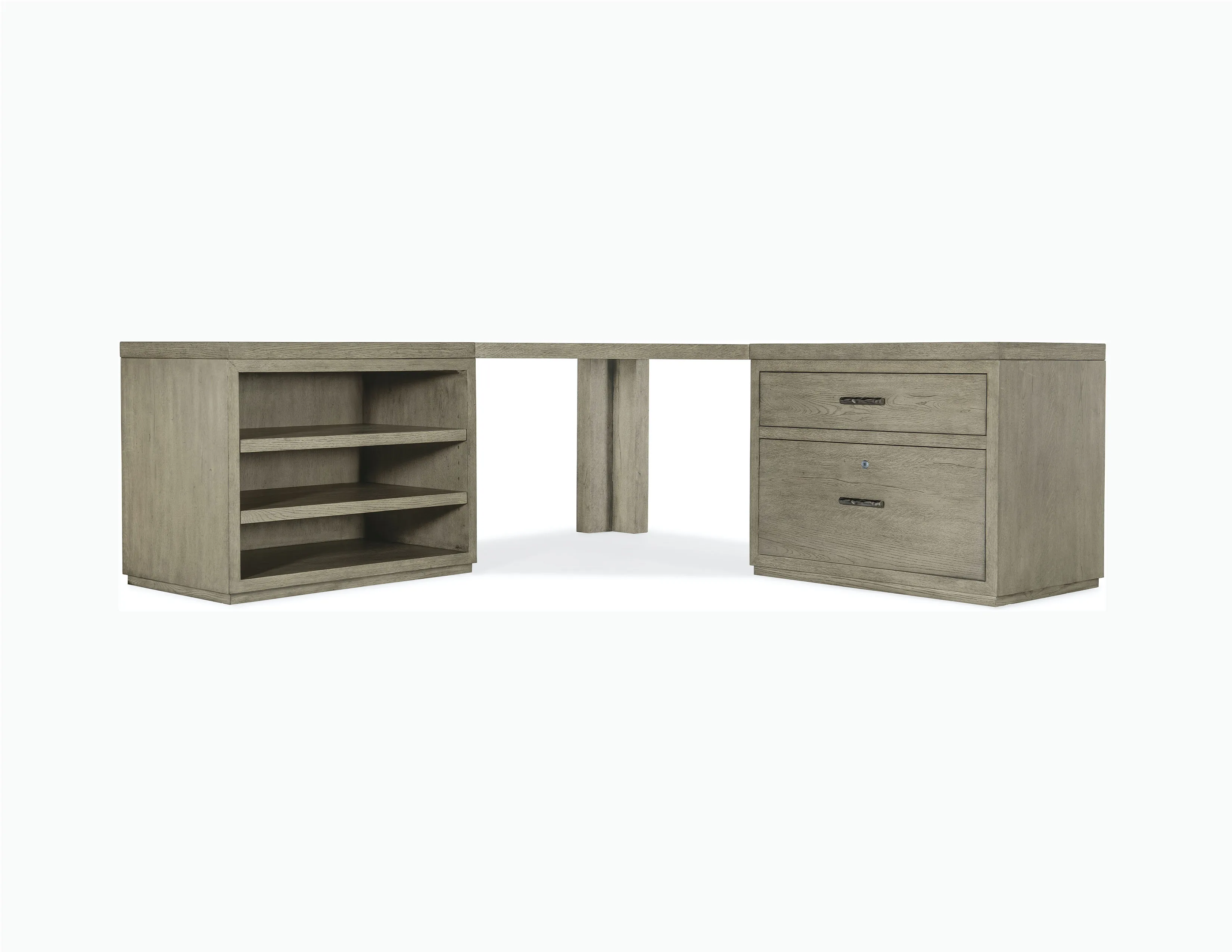 Linville Falls Corner Desk with Lateral File and Open Desk Cabinet 3 Linville Falls Corner Desk with Lateral File and Open Desk Cabinet