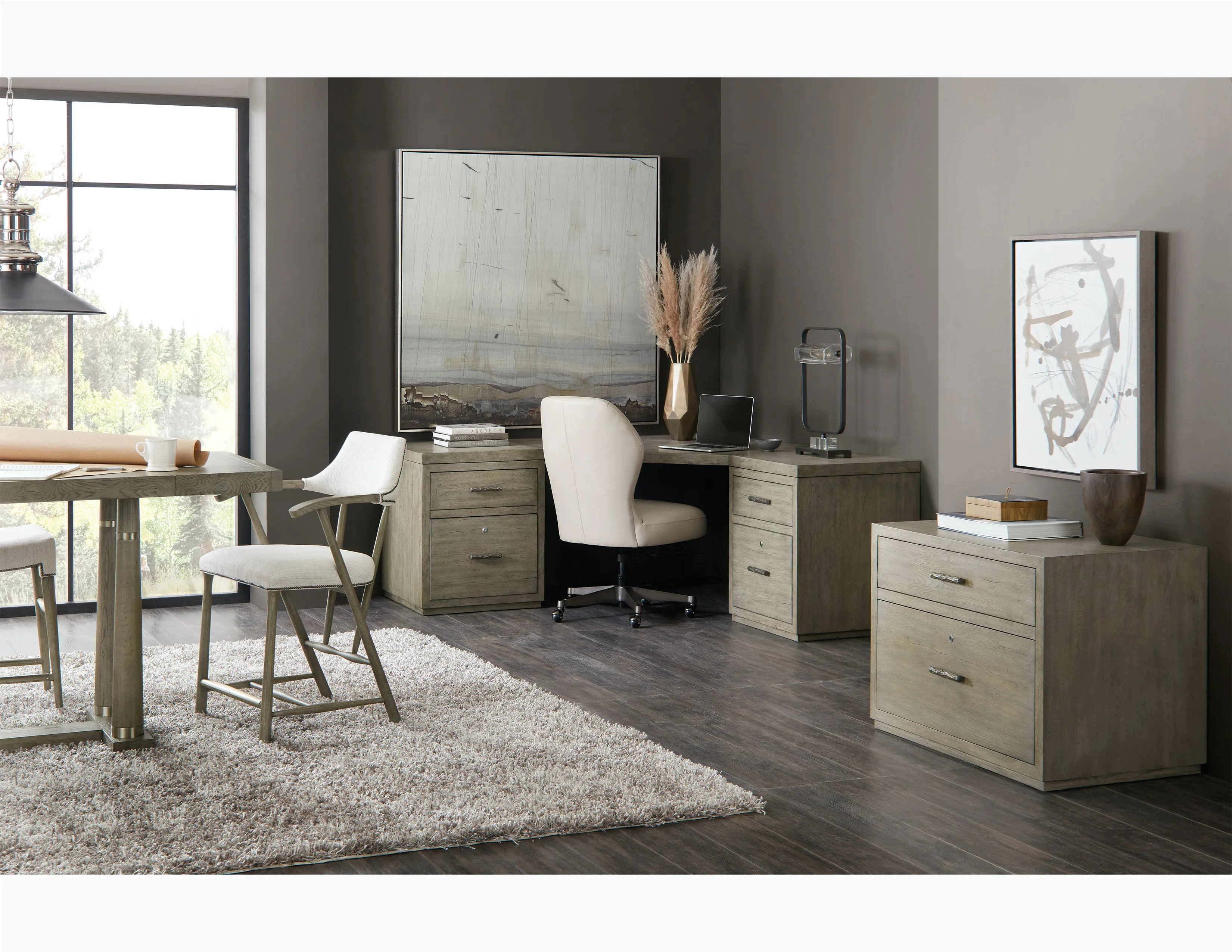 Linville Falls Corner Desk with Lateral File and Open Desk Cabinet 8 Linville Falls Corner Desk with Lateral File and Open Desk Cabinet