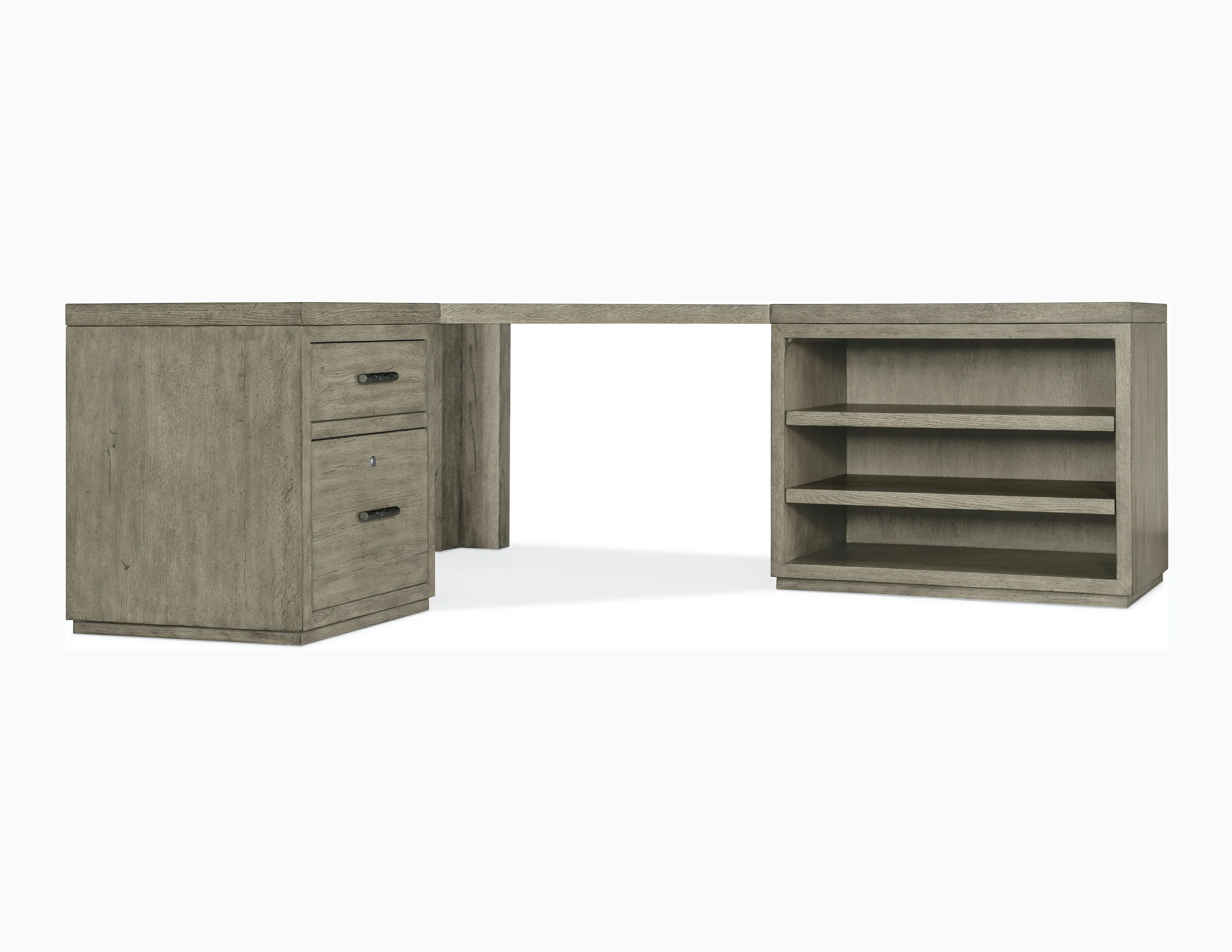 Linville Falls Corner Desk with File and Open Desk Cabinet 1 Linville Falls Corner Desk with File and Open Desk Cabinet