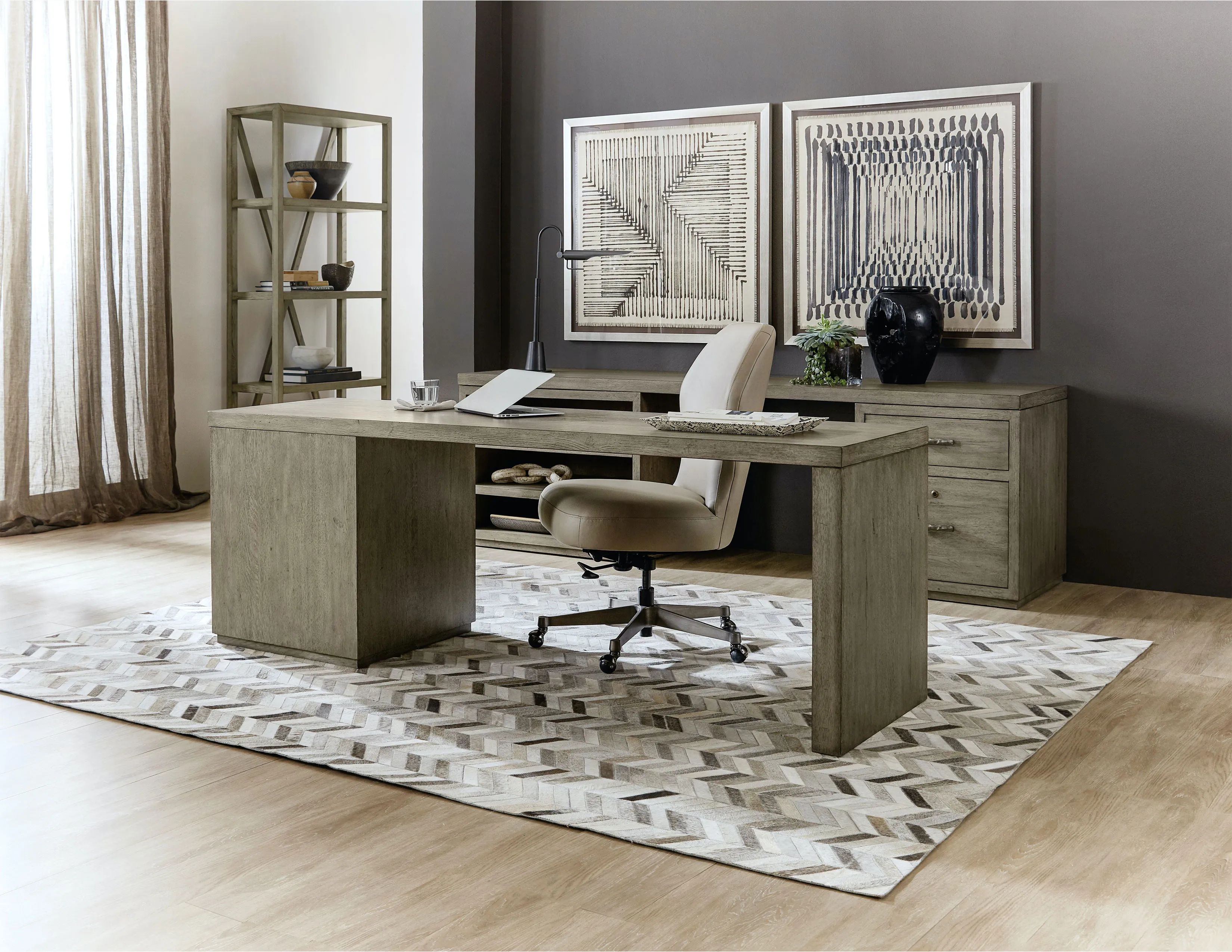 Linville Falls Corner Desk with File and Open Desk Cabinet 12 Linville Falls Corner Desk with File and Open Desk Cabinet