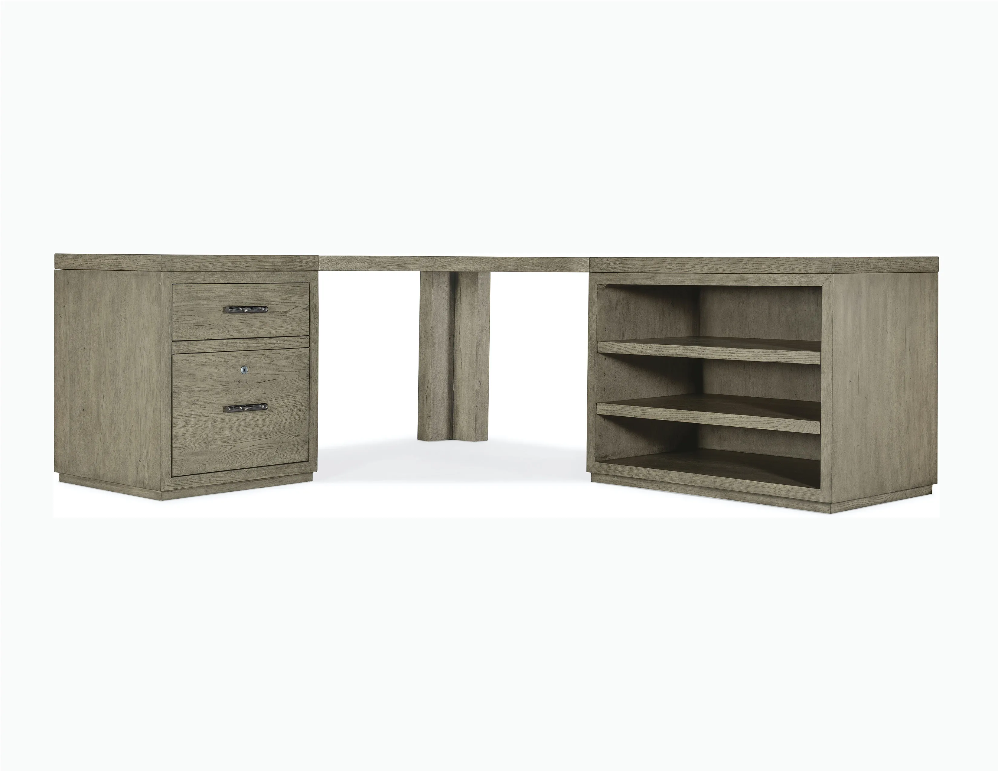 Linville Falls Corner Desk with File and Open Desk Cabinet 3 Linville Falls Corner Desk with File and Open Desk Cabinet