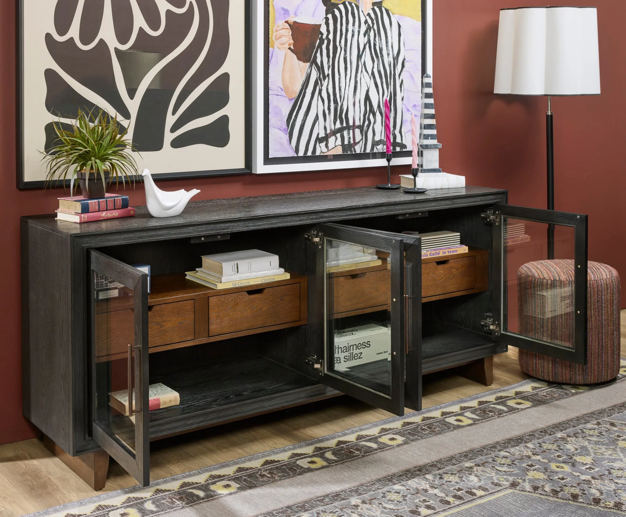 Waterfall Entertainment Base Ebony Finish 2 Waterfall Entertainment Base Ebony Finish