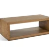 Waterfall Rectangle Coffee Table w/ Casters Brown Finish 18 Waterfall Rectangle Coffee Table w/ Casters Brown Finish