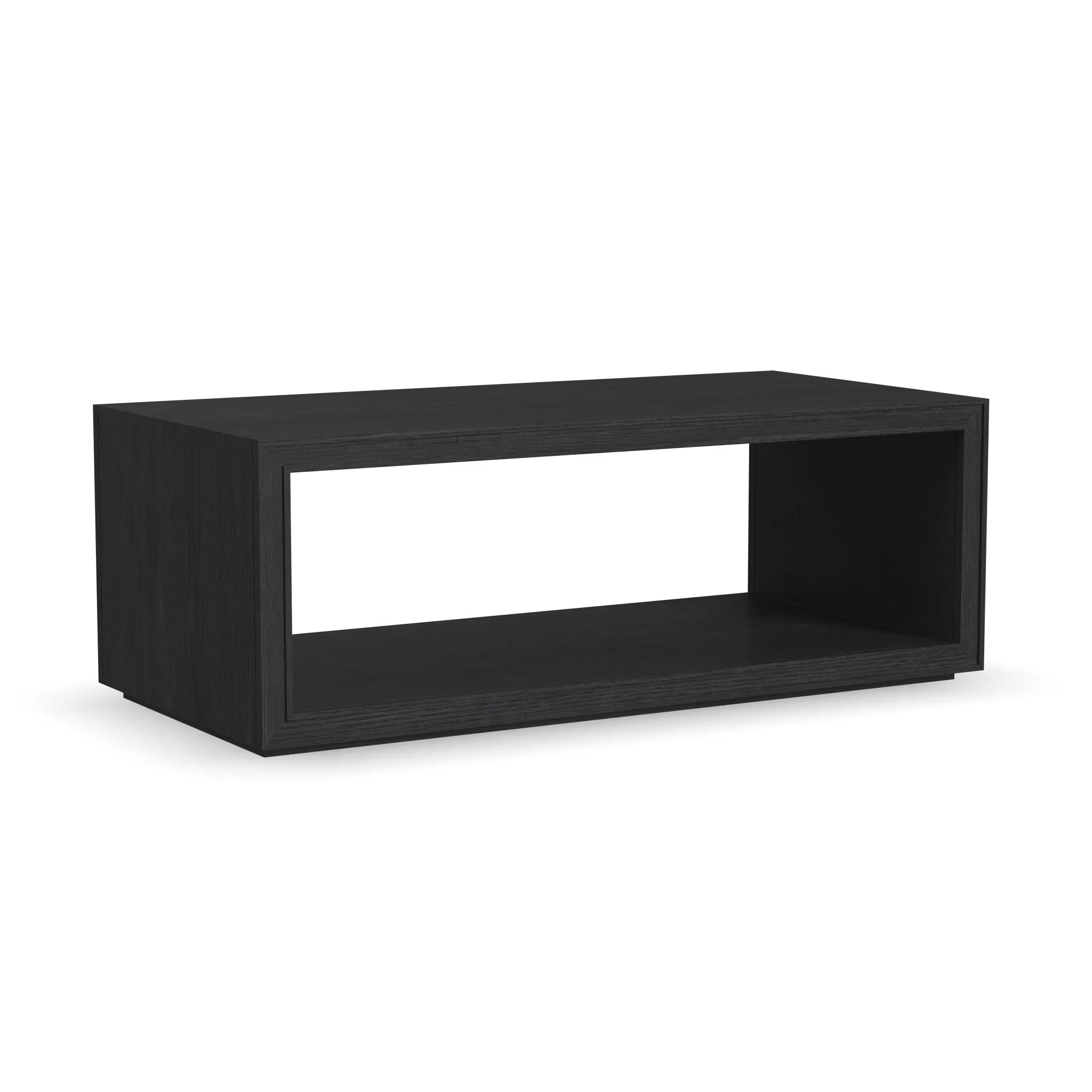 Waterfall Rectangle Coffee Table w/ Casters Ebony Finish