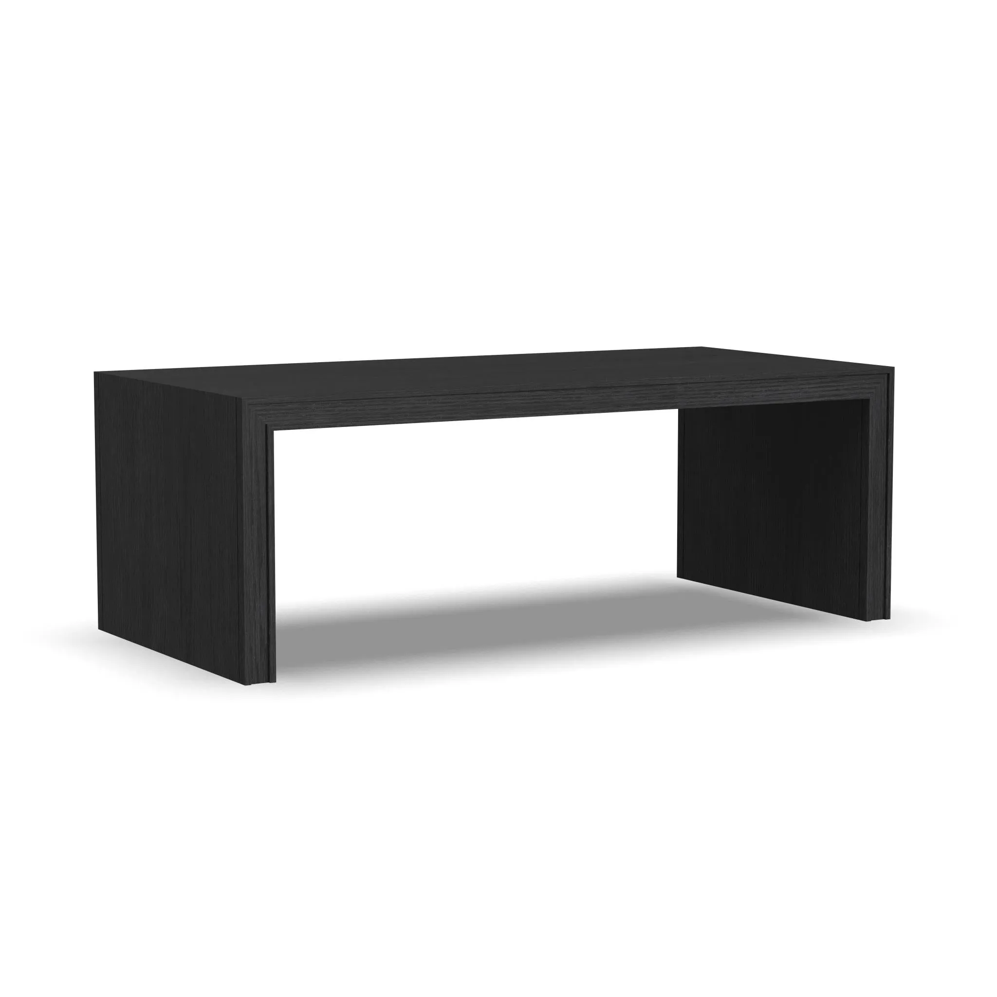 Waterfall Rectangular Coffee Table Ebony Finish