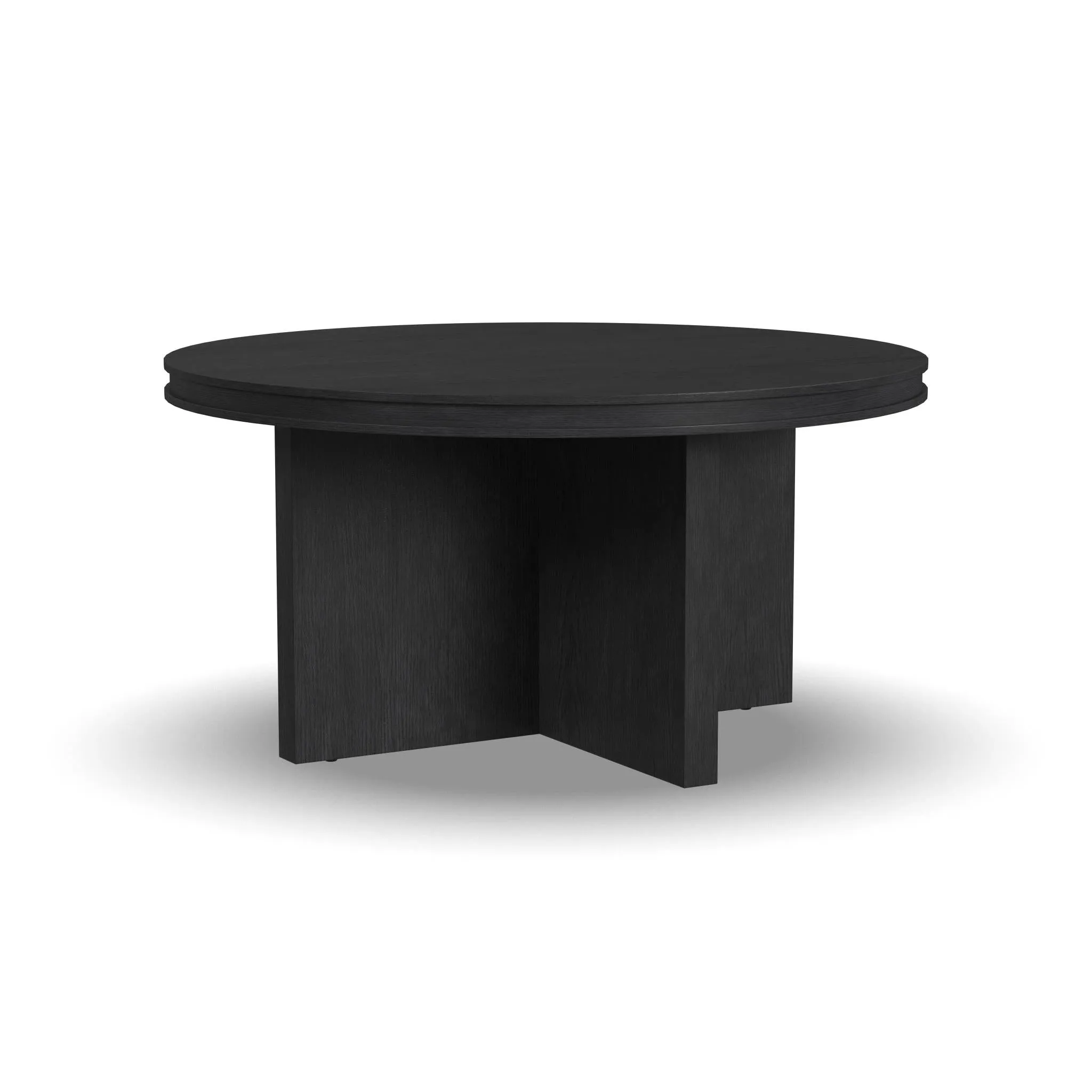 Waterfall Round Coffee Table Ebony Finish 9 Waterfall Round Coffee Table Ebony Finish