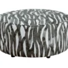 Lina Jet 39" Round Cocktail Ottoman - 140 11 Lina Jet 39" Round Cocktail Ottoman - 140