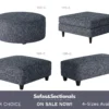 Sugarshack Navy Cocktail Ottomans (square - round - rectangular) your choice - Performance fabric