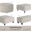 Truth or Dare Salt Cocktail Ottomans (square - round - rectangular) your choice - Performance fabric