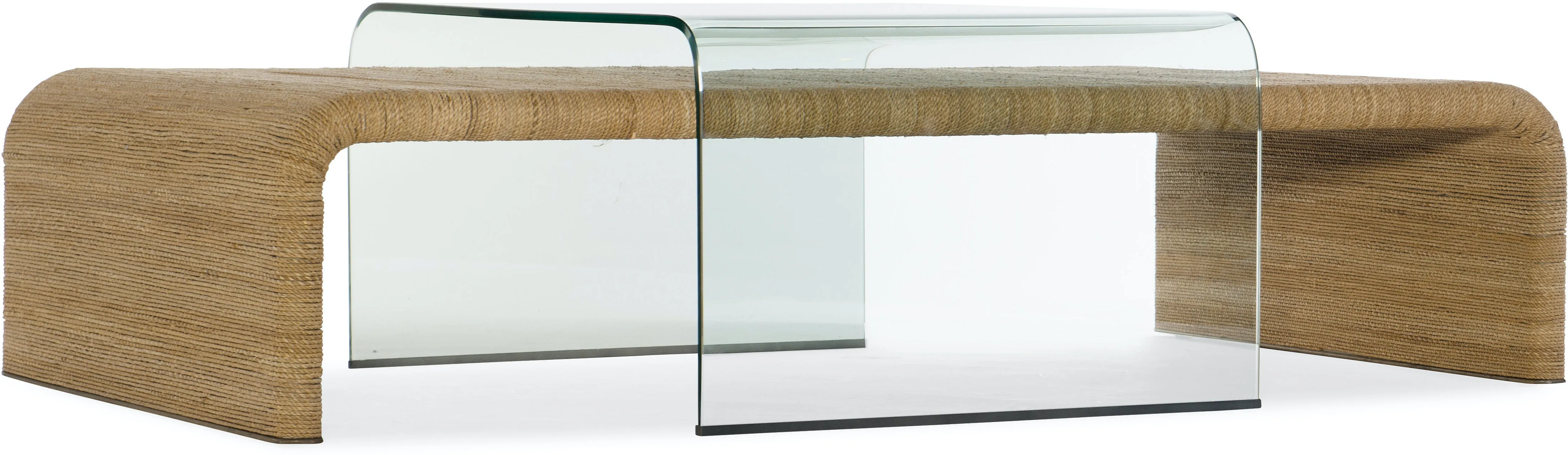 Amani Rope and Glass Cocktail Table 1 Amani Rope and Glass Cocktail Table