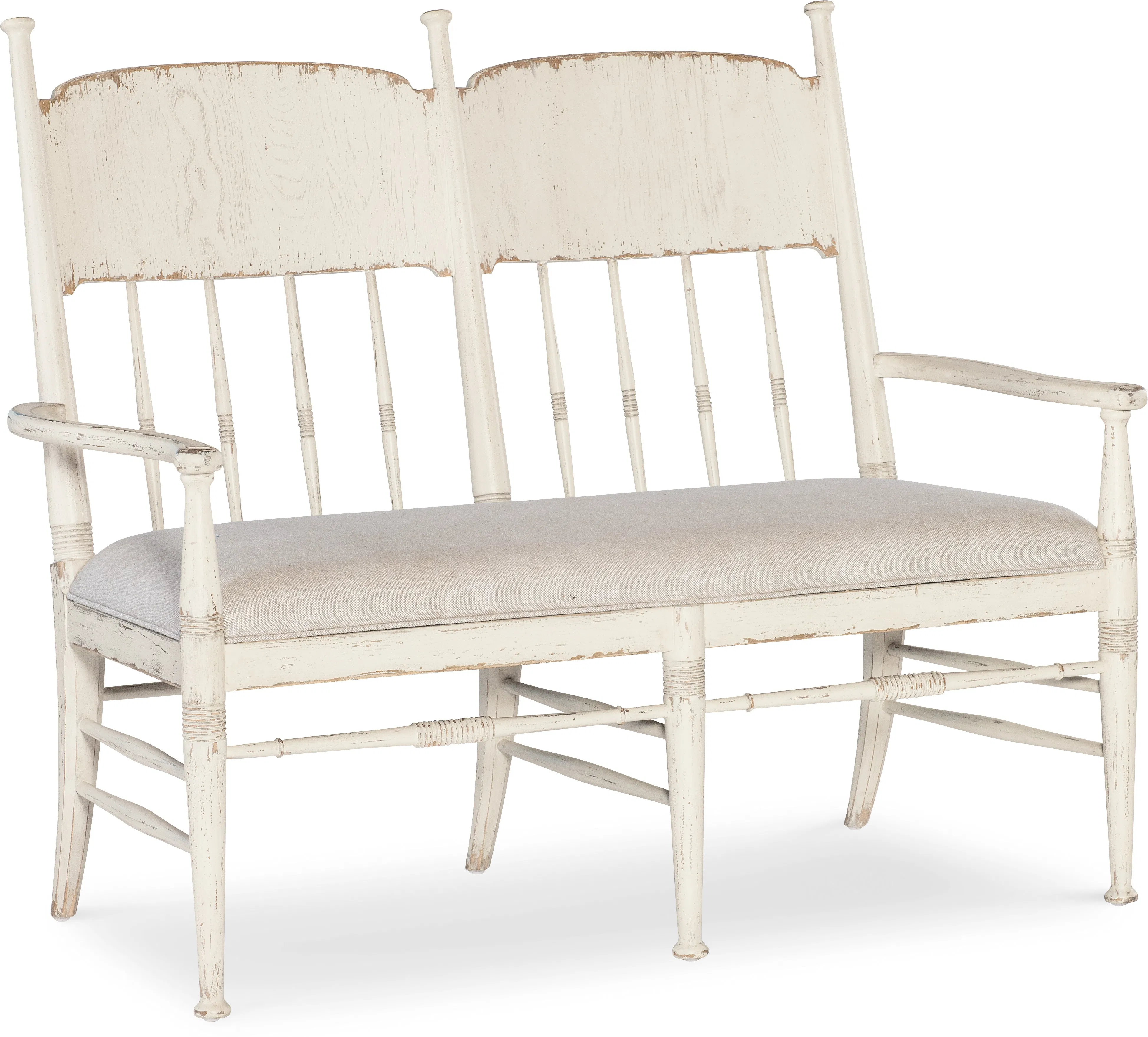 Americana Dining Bench (time worn white finish) 7050-75019-02 1 Americana Dining Bench (time worn white finish) 7050-75019-02