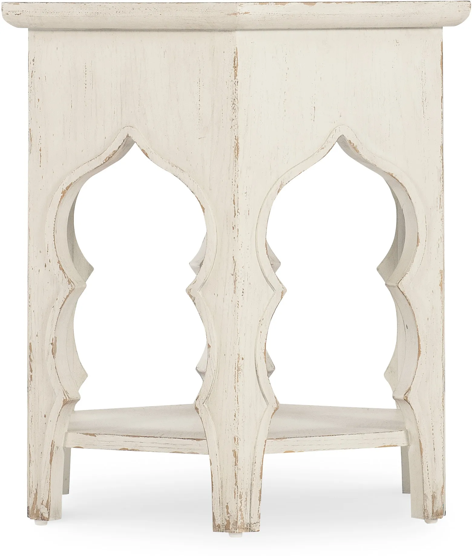 Americana Hexagon End Table (time worn white finish)7050-80115-02 2 Americana Hexagon End Table (time worn white finish)7050-80115-02