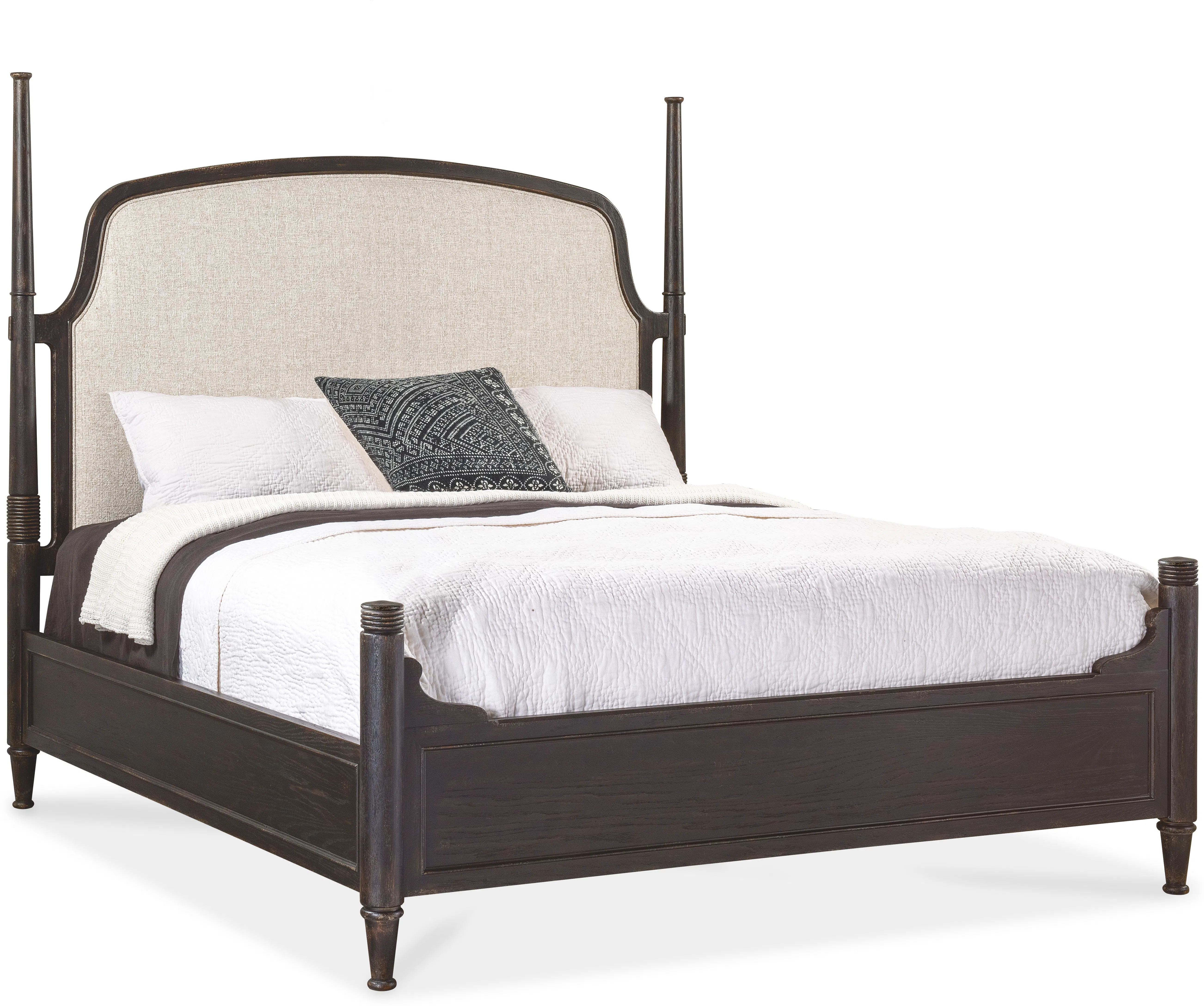 Americana King Upholstered Poster Bed (molasses finish) 7050-90666-89 2 Americana King Upholstered Poster Bed (molasses finish) 7050-90666-89