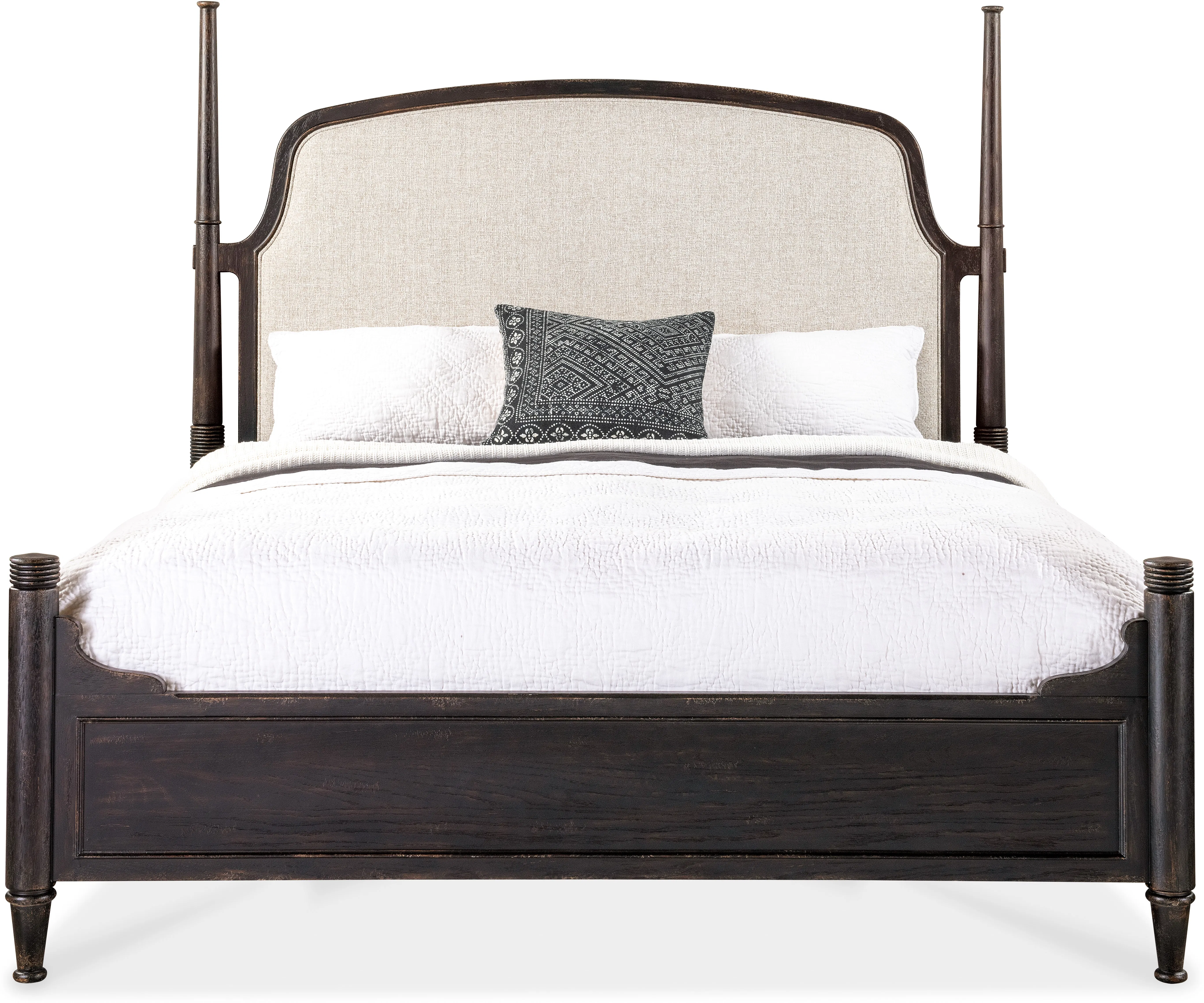 Americana King Upholstered Poster Bed (molasses finish) 7050-90666-89 3 Americana King Upholstered Poster Bed (molasses finish) 7050-90666-89