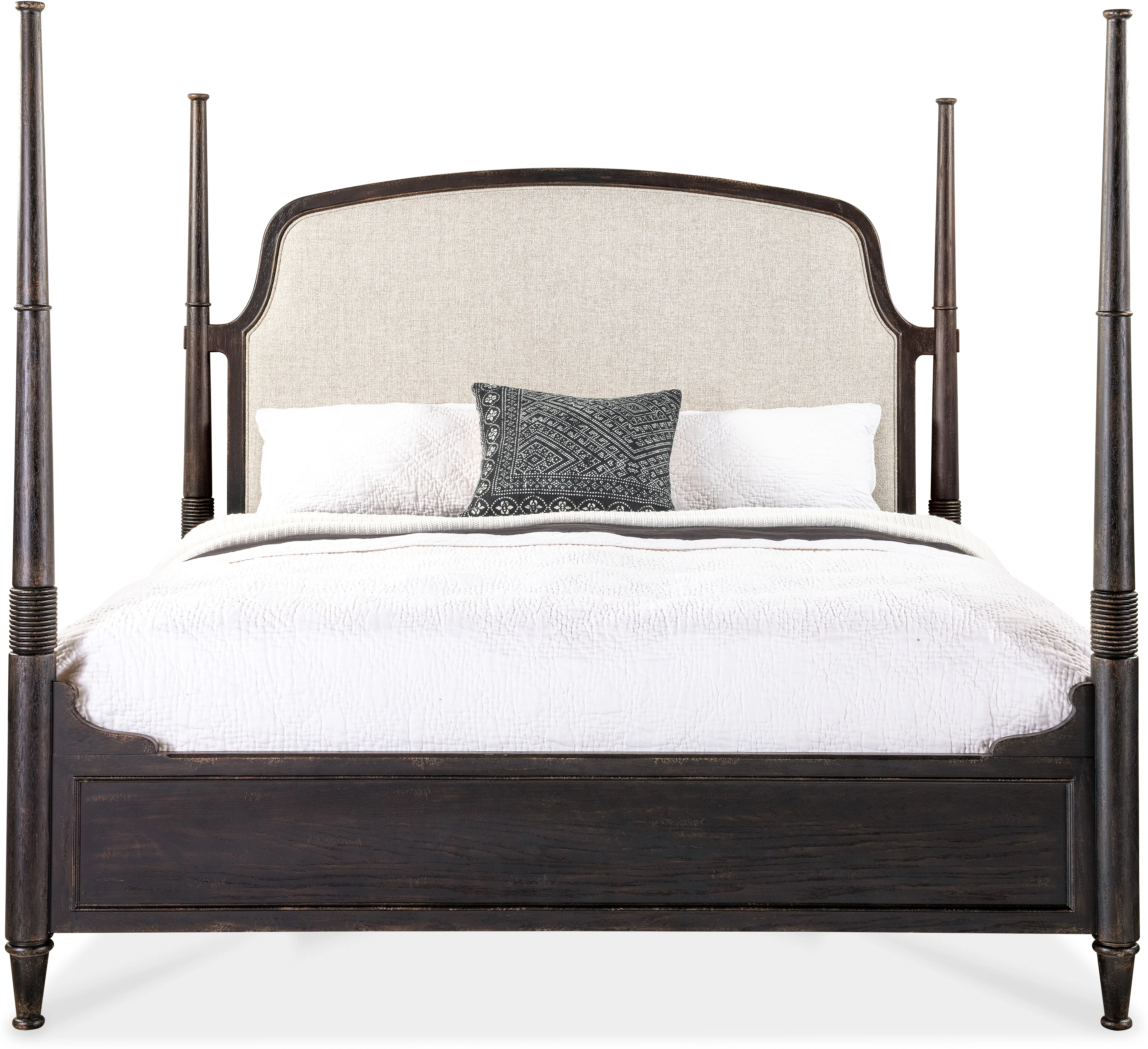 Americana King Upholstered Poster Bed (molasses finish) 7050-90666-89 4 Americana King Upholstered Poster Bed (molasses finish) 7050-90666-89
