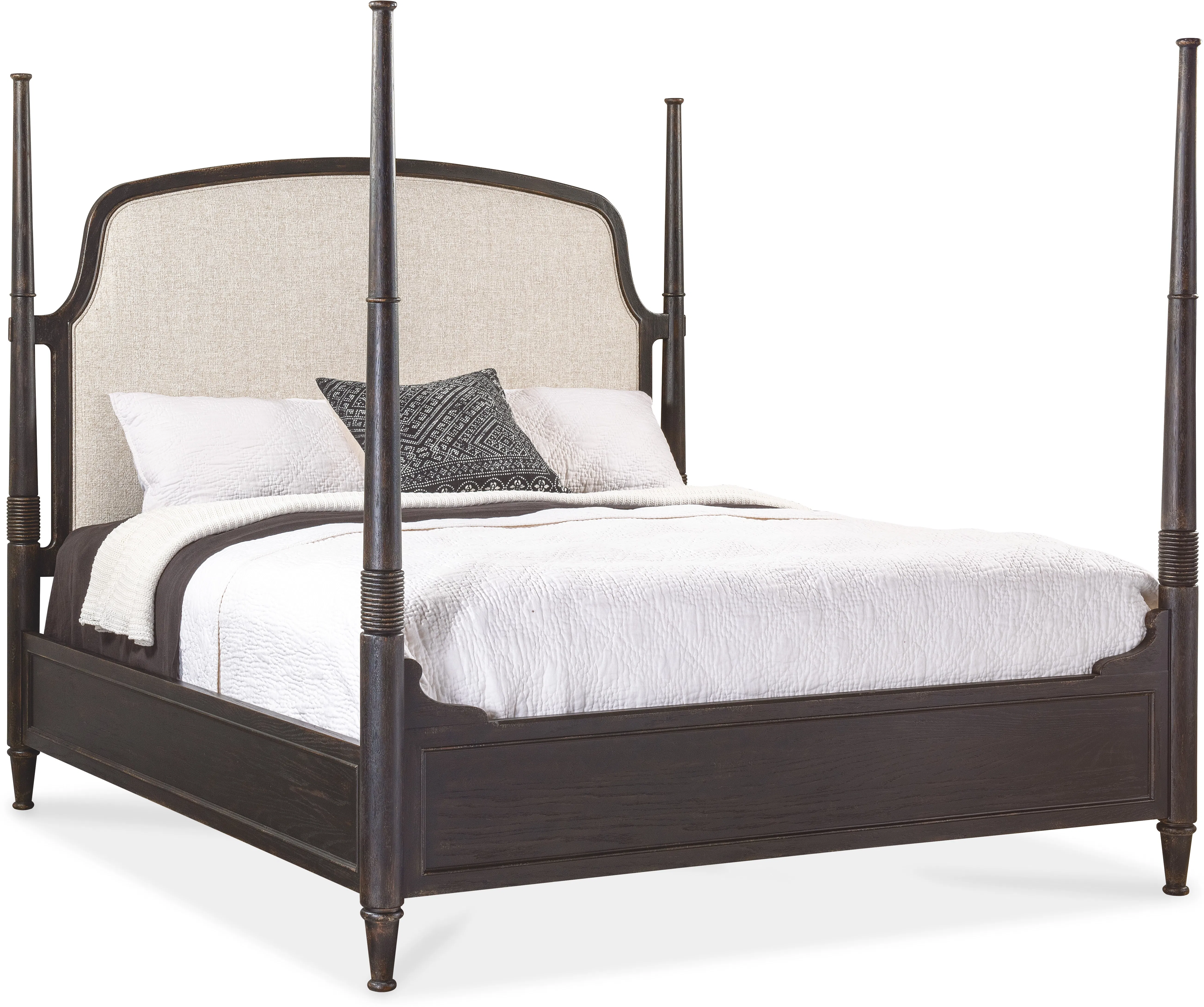 Americana Queen Upholstered Poster Bed (molasses finish) 7050-90650-89 1 Americana Queen Upholstered Poster Bed (molasses finish) 7050-90650-89