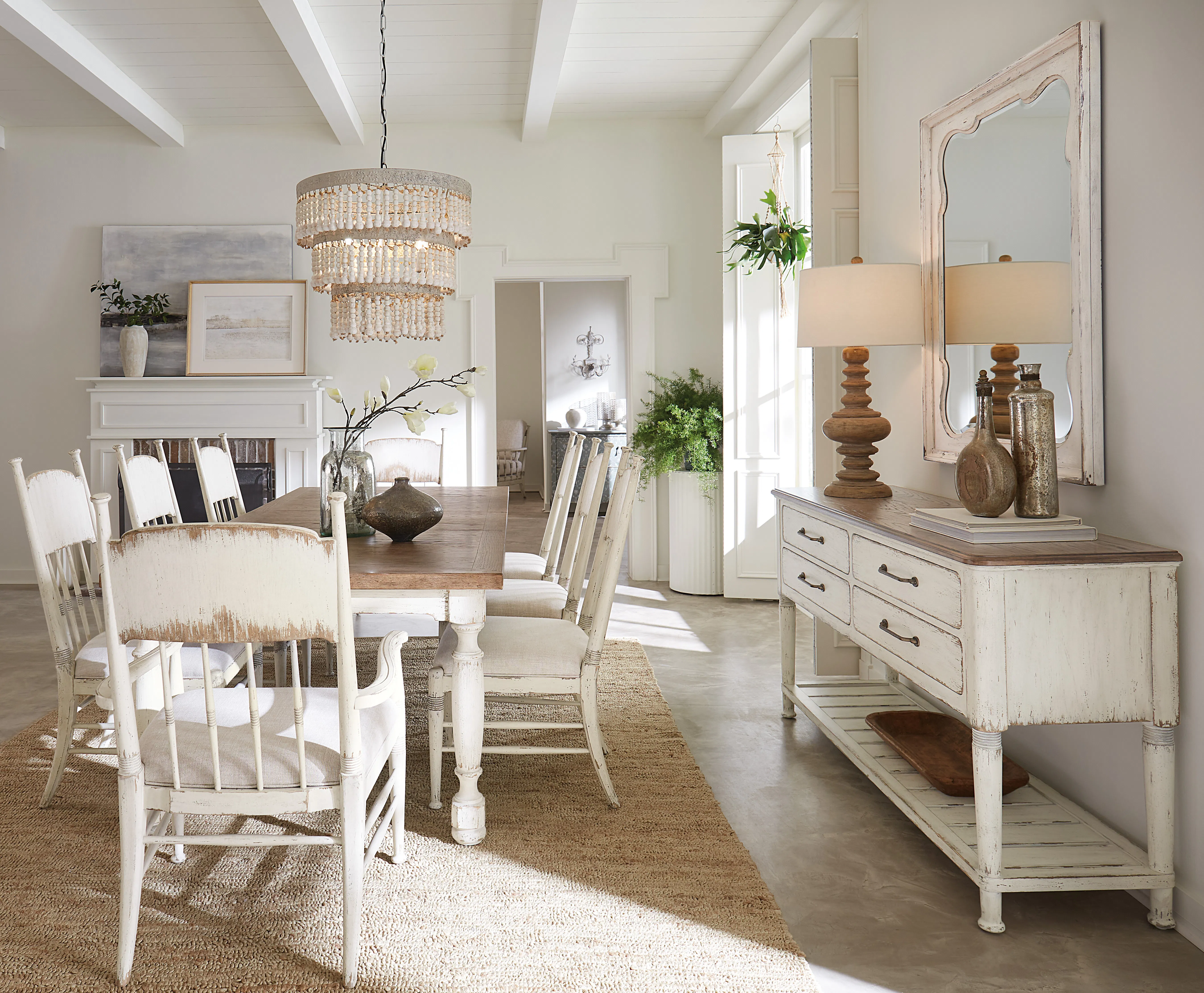 Americana Server (time warn white finish w/ honey top) 7050-75917-02 4 Americana Server (time warn white finish w/ honey top) 7050-75917-02
