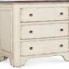 Americana Three-Drawer Nightstand (time worn white finish with honey top) 7050-90016-02 8 Americana Three-Drawer Nightstand (time worn white finish with honey top) 7050-90016-02