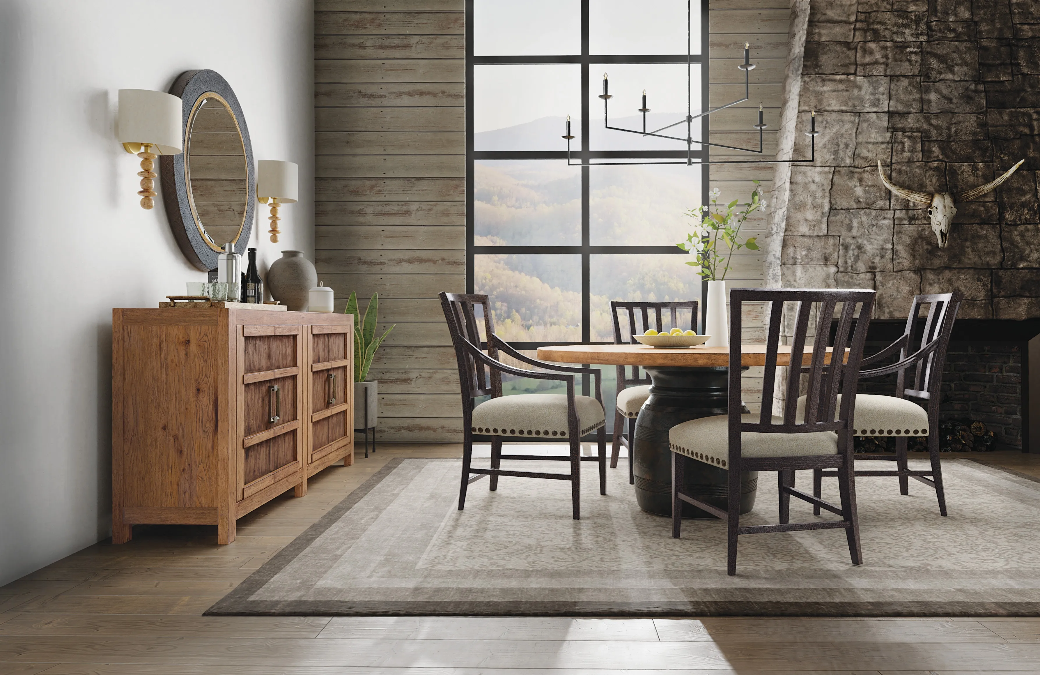 Big Sky 60" Round Dining Table (vintage natural and charred timber finish) 6700-75203-97 5 Big Sky 60" Round Dining Table (vintage natural and charred timber finish) 6700-75203-97