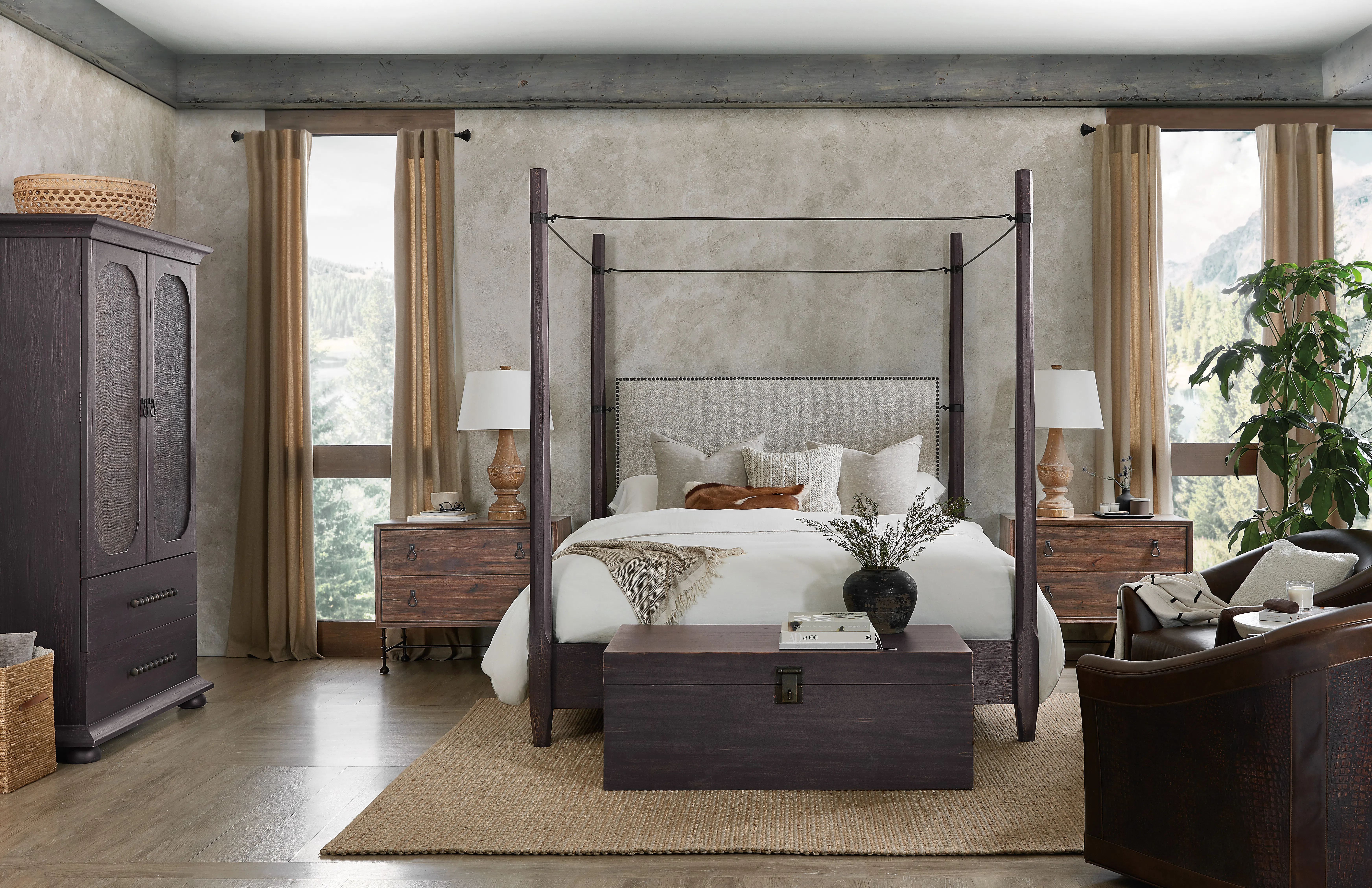 Big Sky King Poster Bed w/canopy (charred timber finish) 6700-90666-98 5 Big Sky King Poster Bed w/canopy (charred timber finish) 6700-90666-98