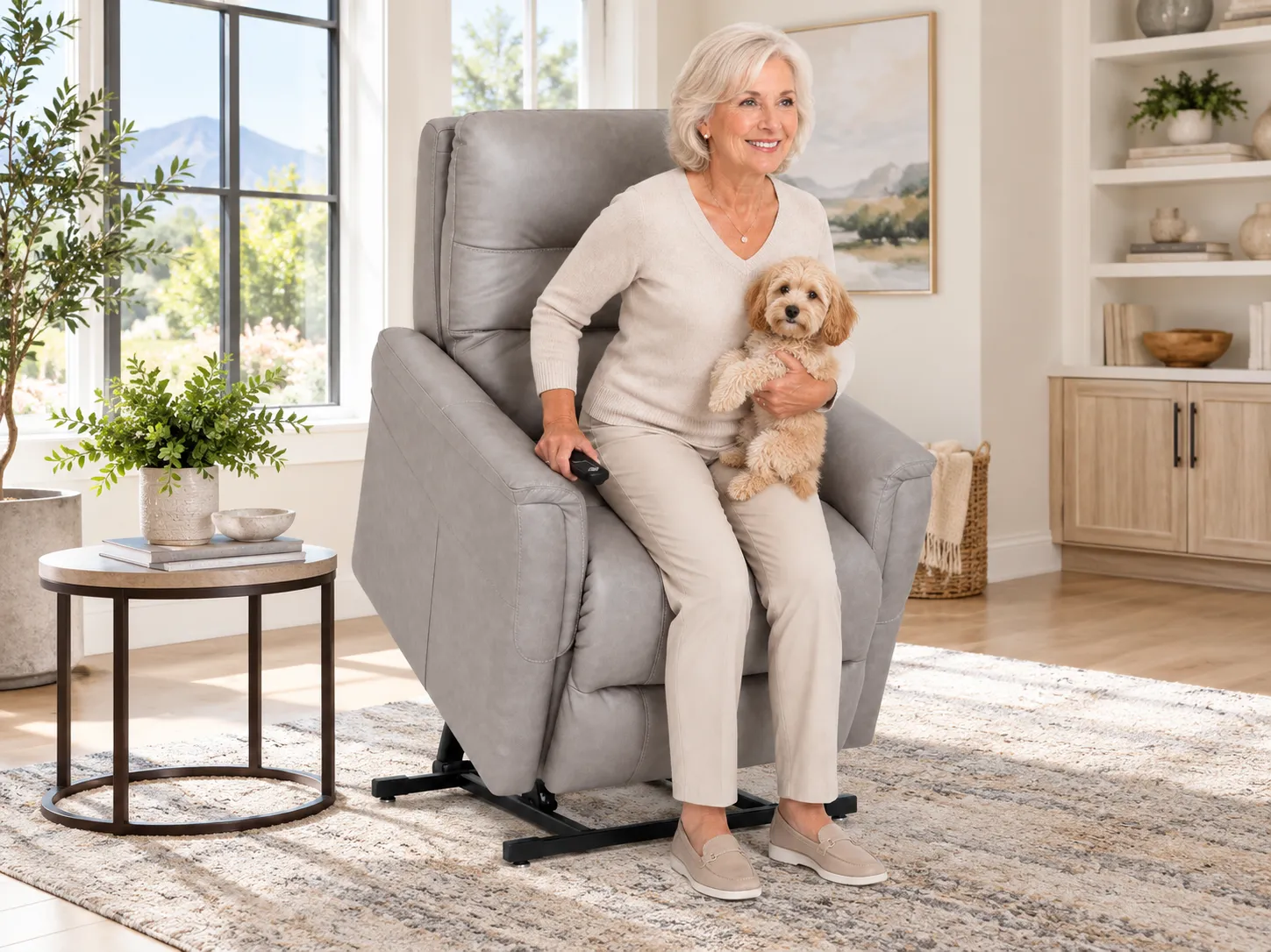 Houston 3-Way Power Lift Reclining Chair 350 Pound Weight Limit Silver (Comfort That Moves With You) 4 Houston 3-Way Power Lift Reclining Chair 350 Pound Weight Limit Silver (Comfort That Moves With You)