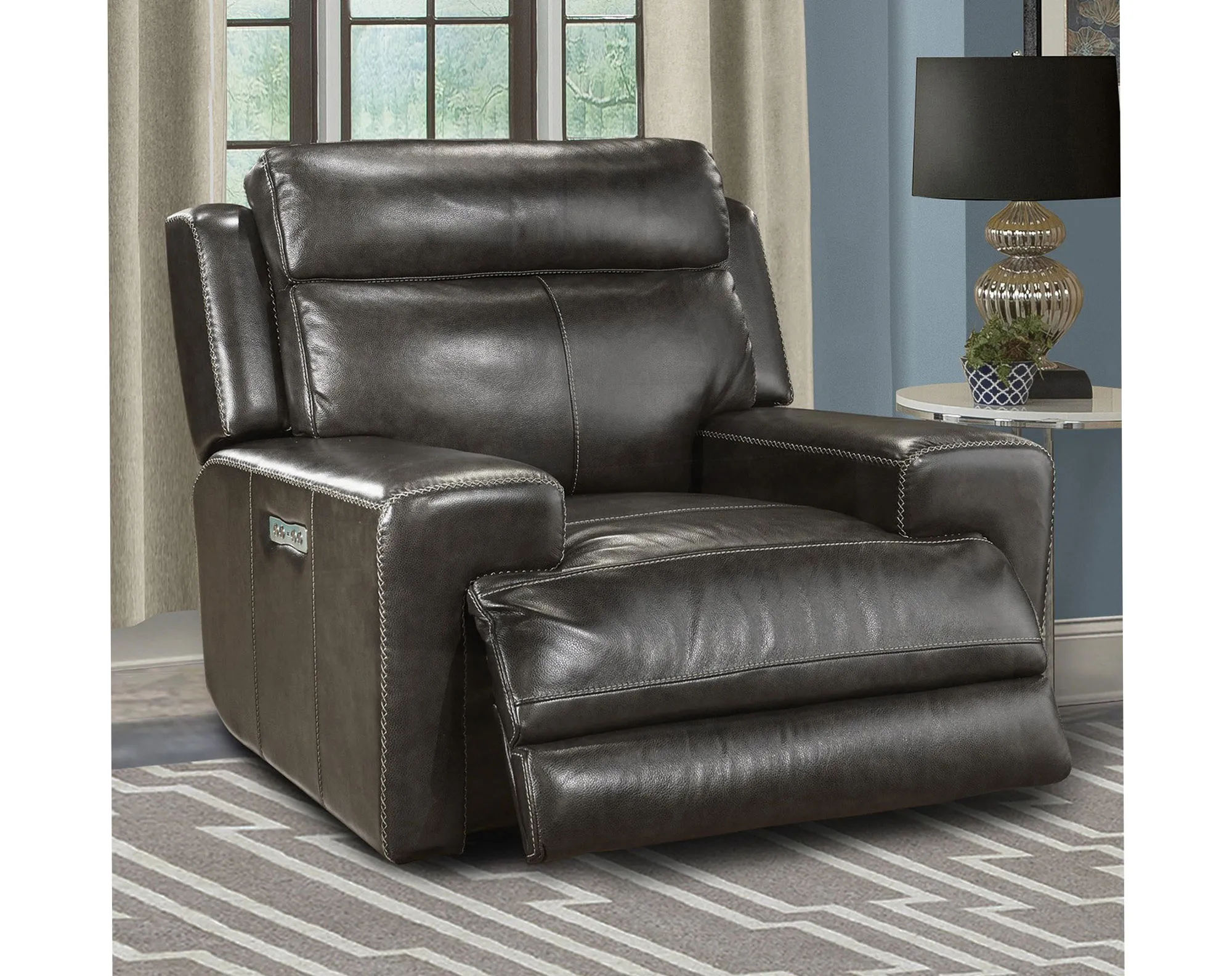 Glacier Graphite Power Recliner with Power Headrest 2 Glacier Graphite Power Recliner with Power Headrest