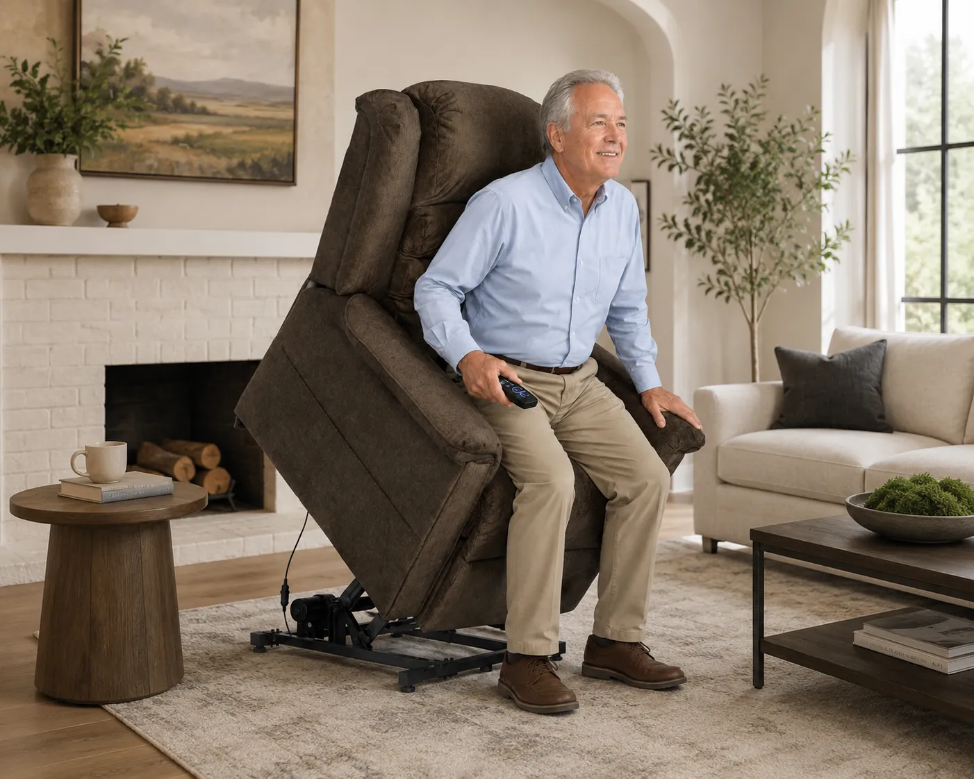 Invincible Power Lift Full Lay-Out Chaise Recliner LiveSmart Performance Fabric (two colors) 4 Invincible Power Lift Full Lay-Out Chaise Recliner LiveSmart Performance Fabric (two colors)