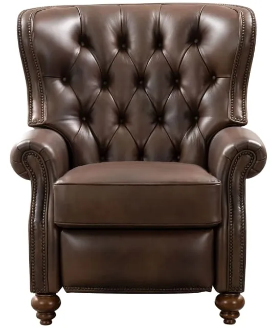 Writer's Leather Chair Push Thru The Arm Recliner (Cognac) In stock 2 Writer's Leather Chair Push Thru The Arm Recliner (Cognac) In stock