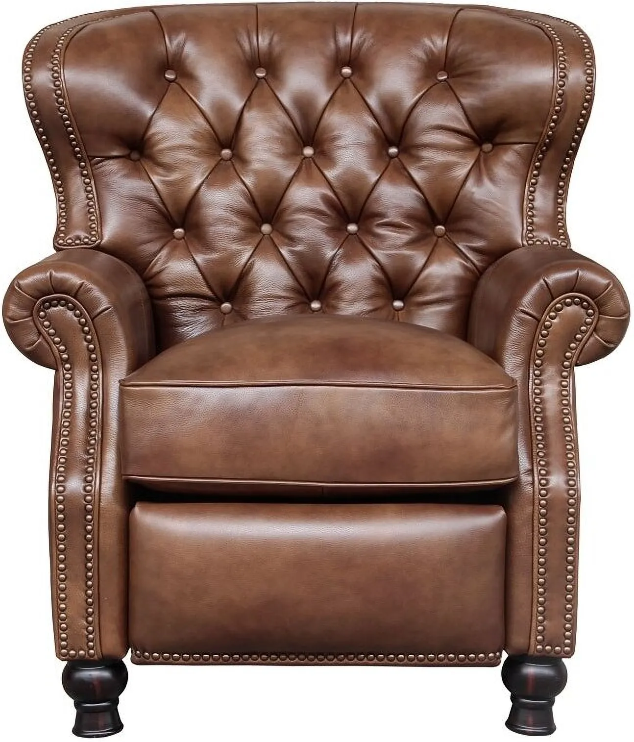 Writer's Leather Chair Push Thru The Arm Recliner (Cognac) In stock 3 Writer's Leather Chair Push Thru The Arm Recliner (Cognac) In stock