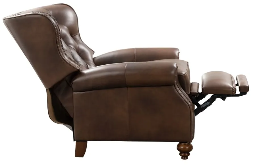 Writer's Leather Chair Push Thru The Arm Recliner (Cognac) In stock 4 Writer's Leather Chair Push Thru The Arm Recliner (Cognac) In stock