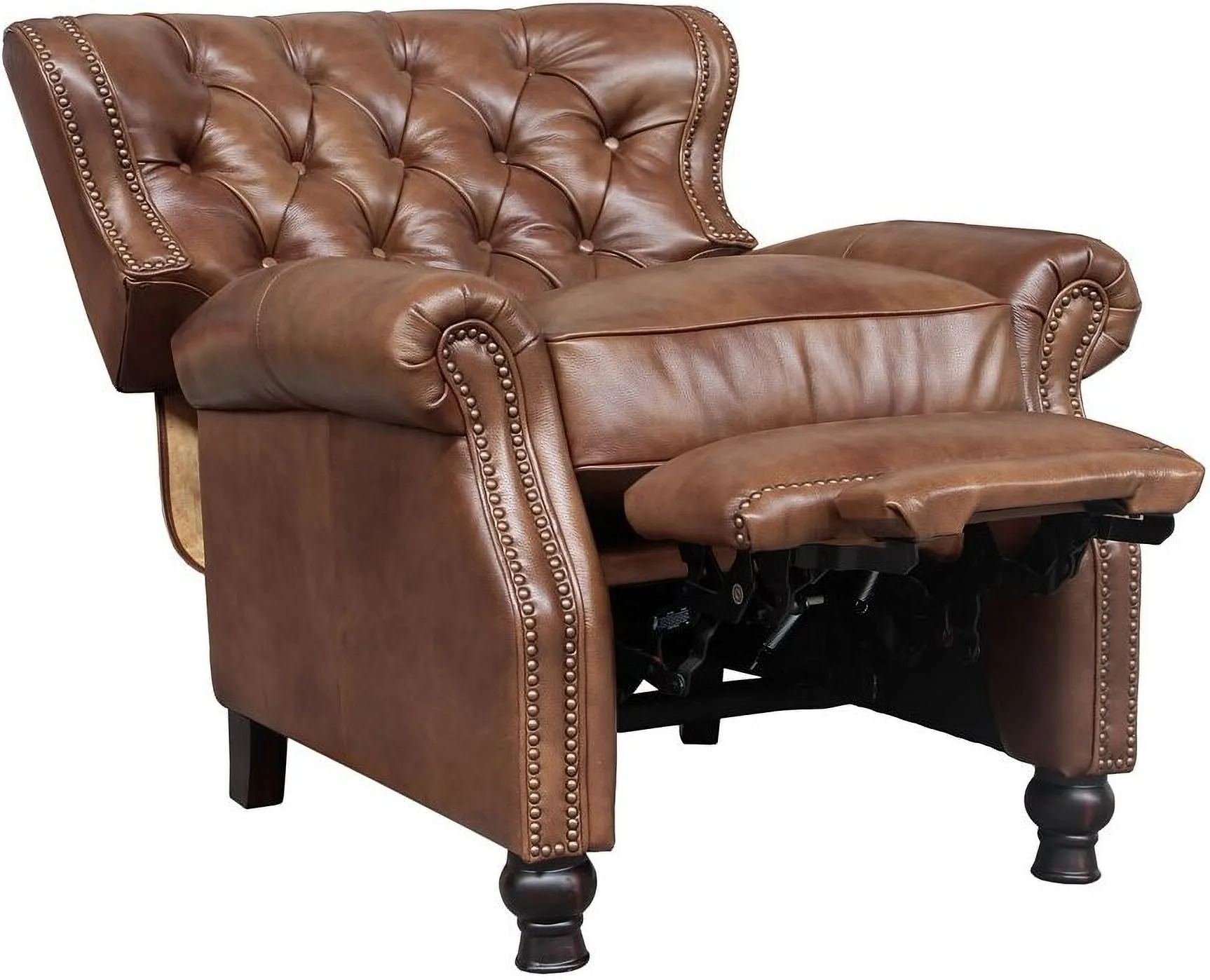 Writer's Leather Chair Push Thru The Arm Recliner (Tawny) In stock 3 Writer's Leather Chair Push Thru The Arm Recliner (Tawny) In stock
