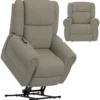 Paradise Power Lift Lay Flat Recliner with Power Headrest, Lumbar, CR3 Therapeutic Heat & Massage & Nanobionic Fabric Advanced Wellness (Two colors)