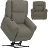 Paradise Power Lift Lay Flat Recliner with Power Headrest, Lumbar, CR3 Therapeutic Heat & Massage & Nanobionic Fabric Advanced Wellness (2 colors)