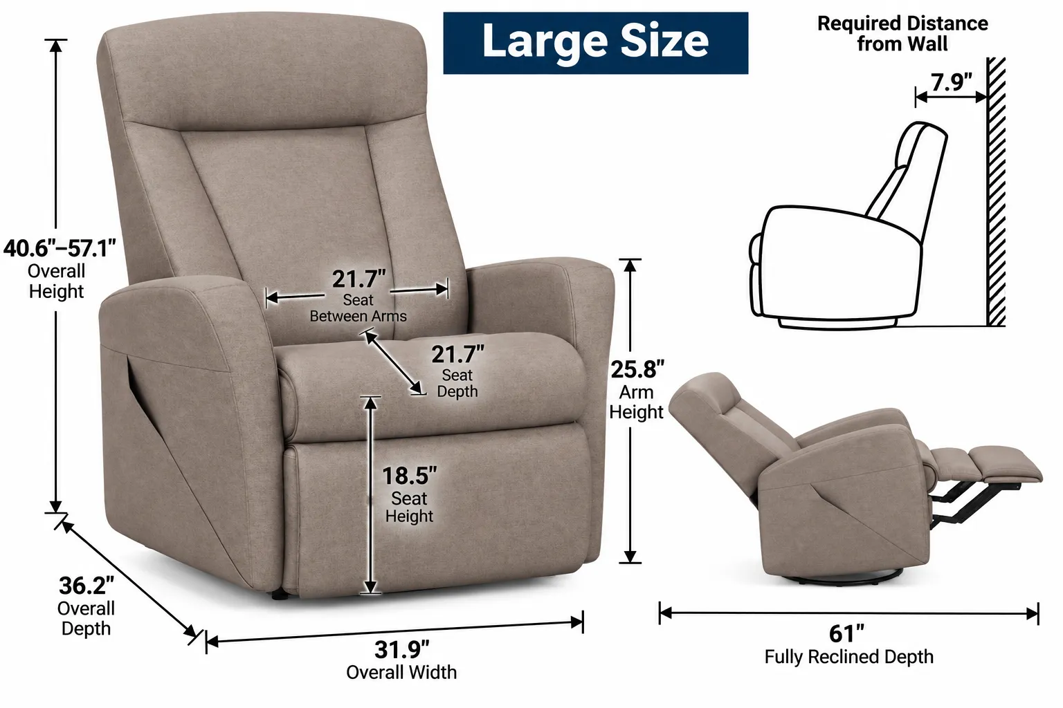 Prince LIFT Relaxer Reclining Chair -In Stock - Performance fabric 12 Prince LIFT Relaxer Reclining Chair -In Stock - Performance fabric