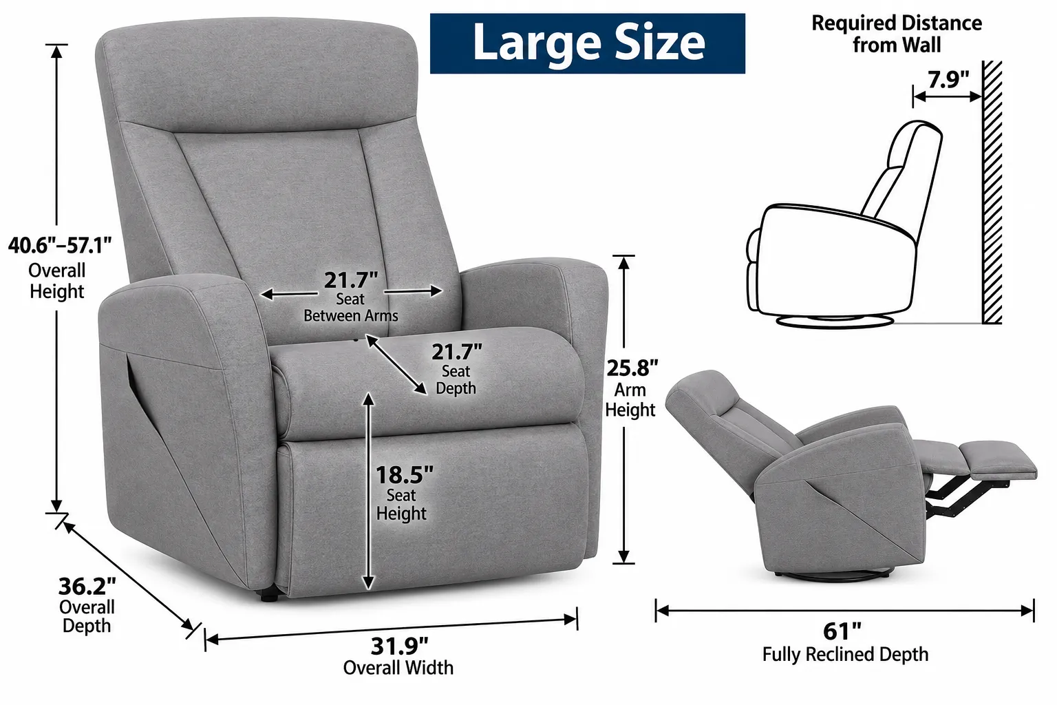 Prince LIFT Relaxer Reclining Chair -In Stock - Performance fabric 26 Prince LIFT Relaxer Reclining Chair -In Stock - Performance fabric