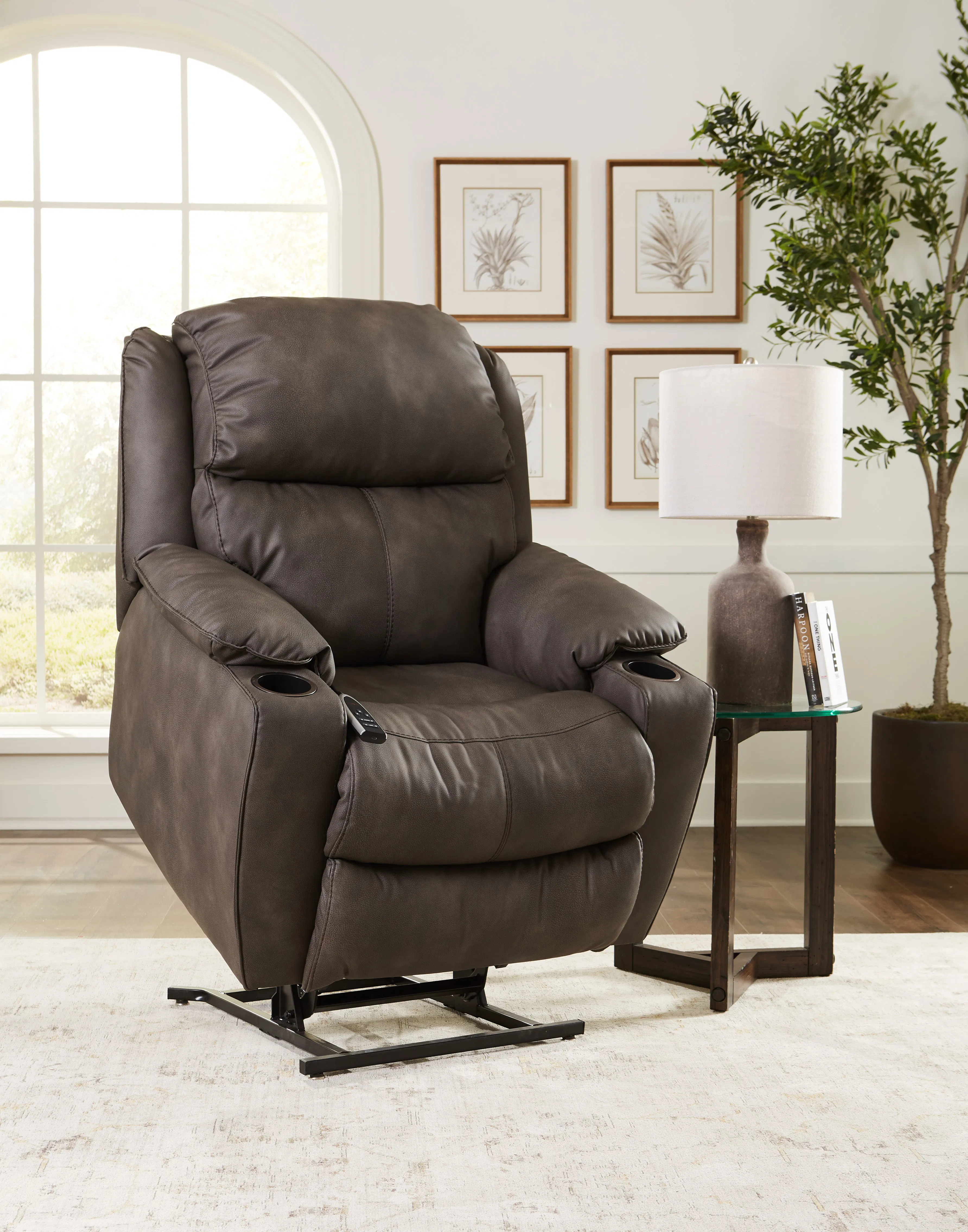 Timber Zero Gravity Power Lift Reclining Chair (Performance Fabric Brown) - In stock 2 Timber Zero Gravity Power Lift Reclining Chair (Performance Fabric Brown) - In stock