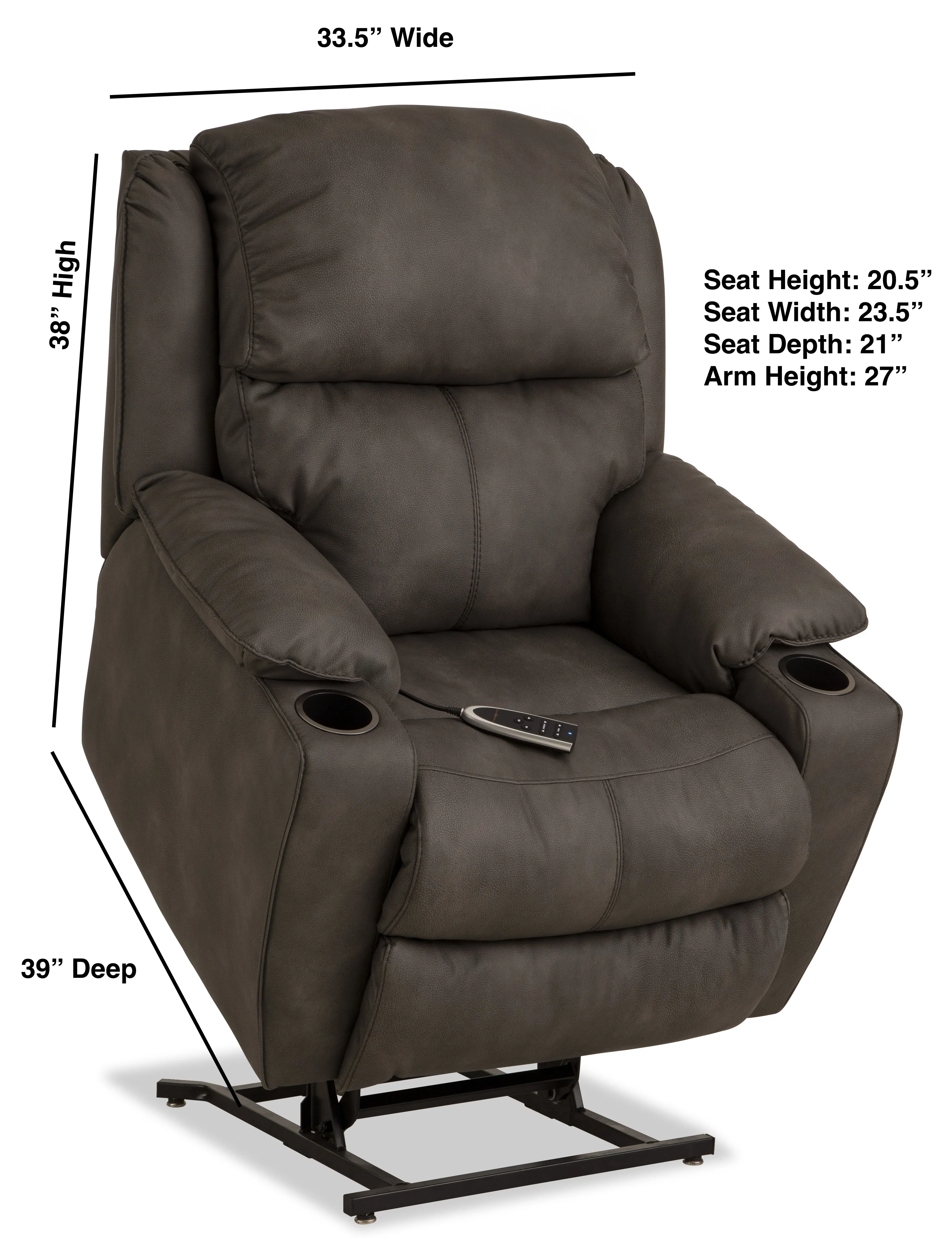 Timber Zero Gravity Power Lift Reclining Chair (Performance Fabric Brown) - In stock 3 Timber Zero Gravity Power Lift Reclining Chair (Performance Fabric Brown) - In stock