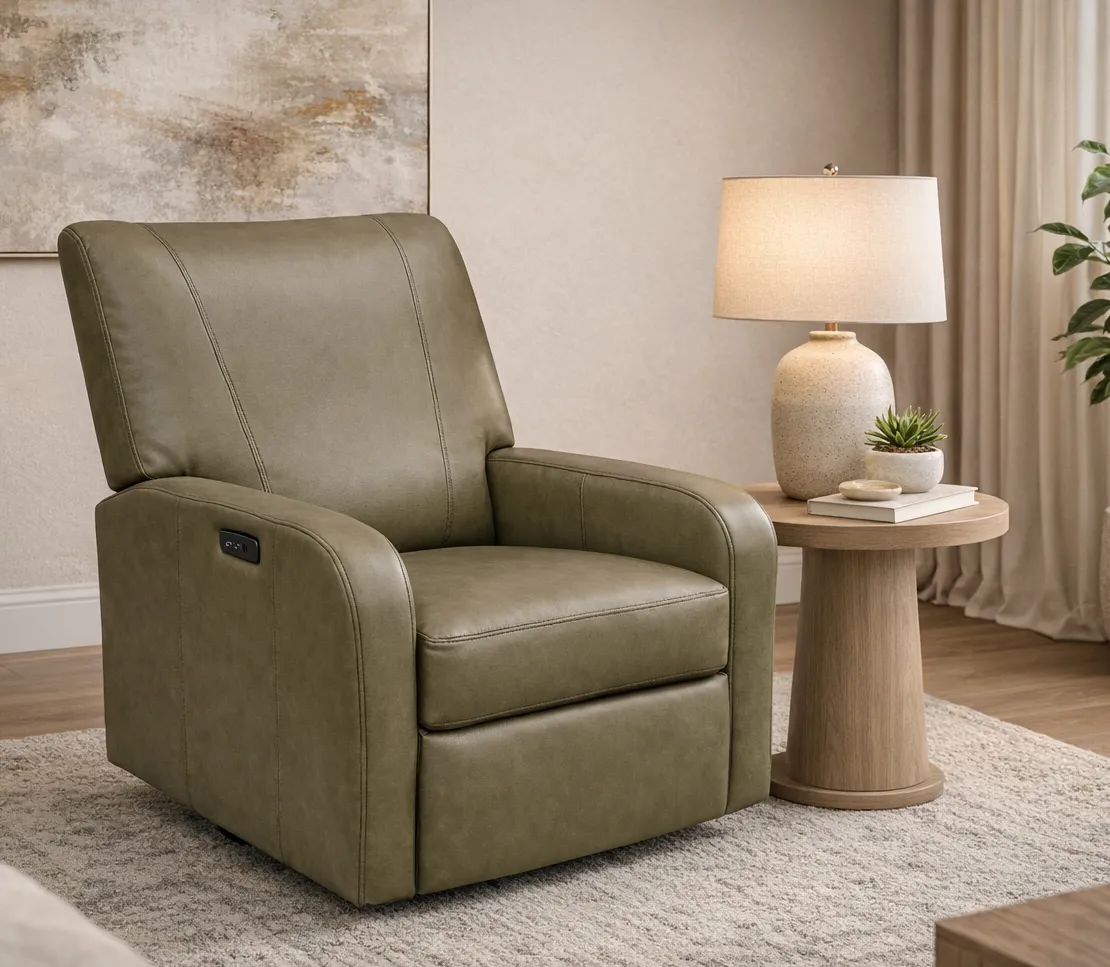 Nell 4N00 Power Leather Swivel Recliner (29 Top-Grain Leather Choices) 2 Nell 4N00 Power Leather Swivel Recliner (29 Top-Grain Leather Choices)