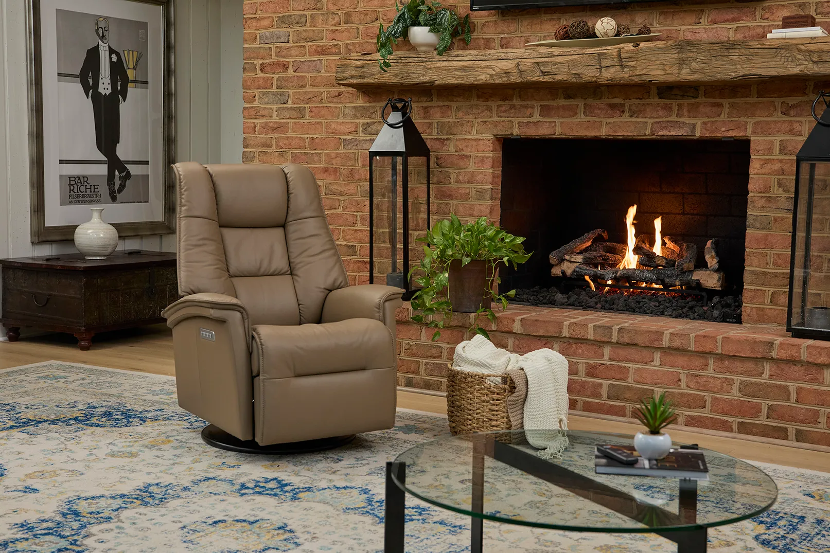 Paris Triple Power Swivel Glider Recliner Nougat (In stock - Fast shipping) 12 Paris Triple Power Swivel Glider Recliner Nougat (In stock - Fast shipping)
