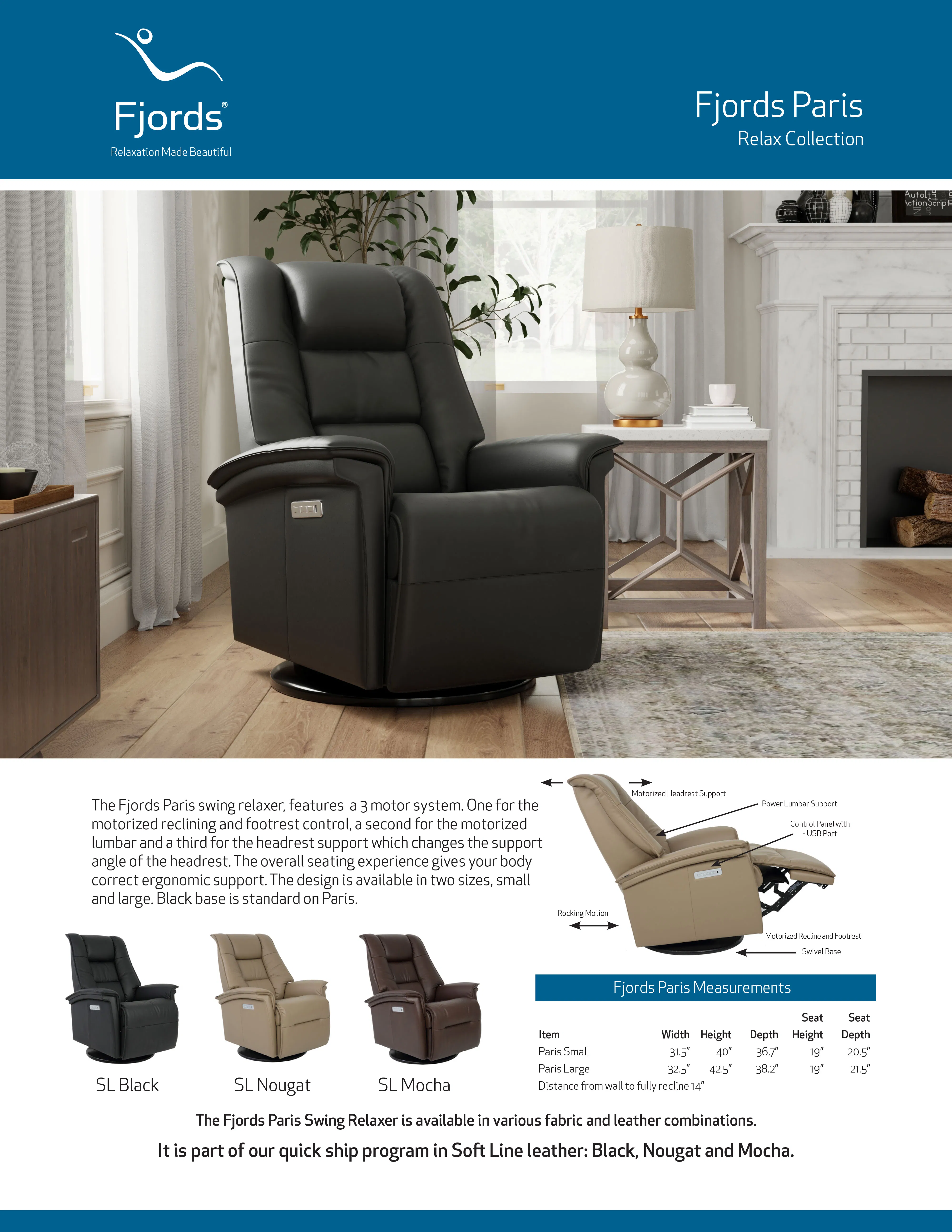 Paris Triple Power Swivel Glider Recliner Nougat (In stock - Fast shipping) 15 Paris Triple Power Swivel Glider Recliner Nougat (In stock - Fast shipping)