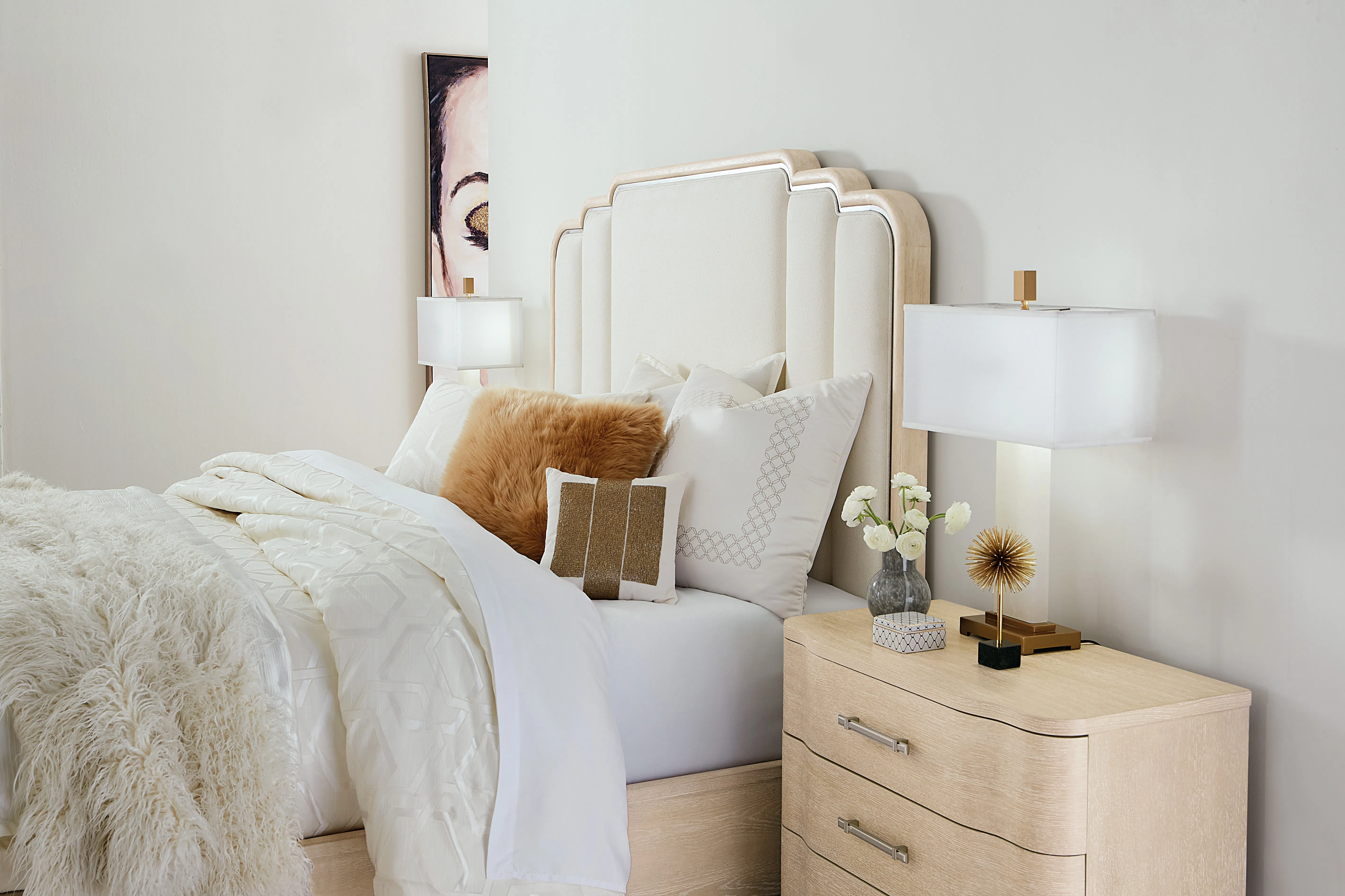 Nouveau Chic King Upholstered Bed (sandstone finish) 6500-90866-80 4 Nouveau Chic King Upholstered Bed (sandstone finish) 6500-90866-80