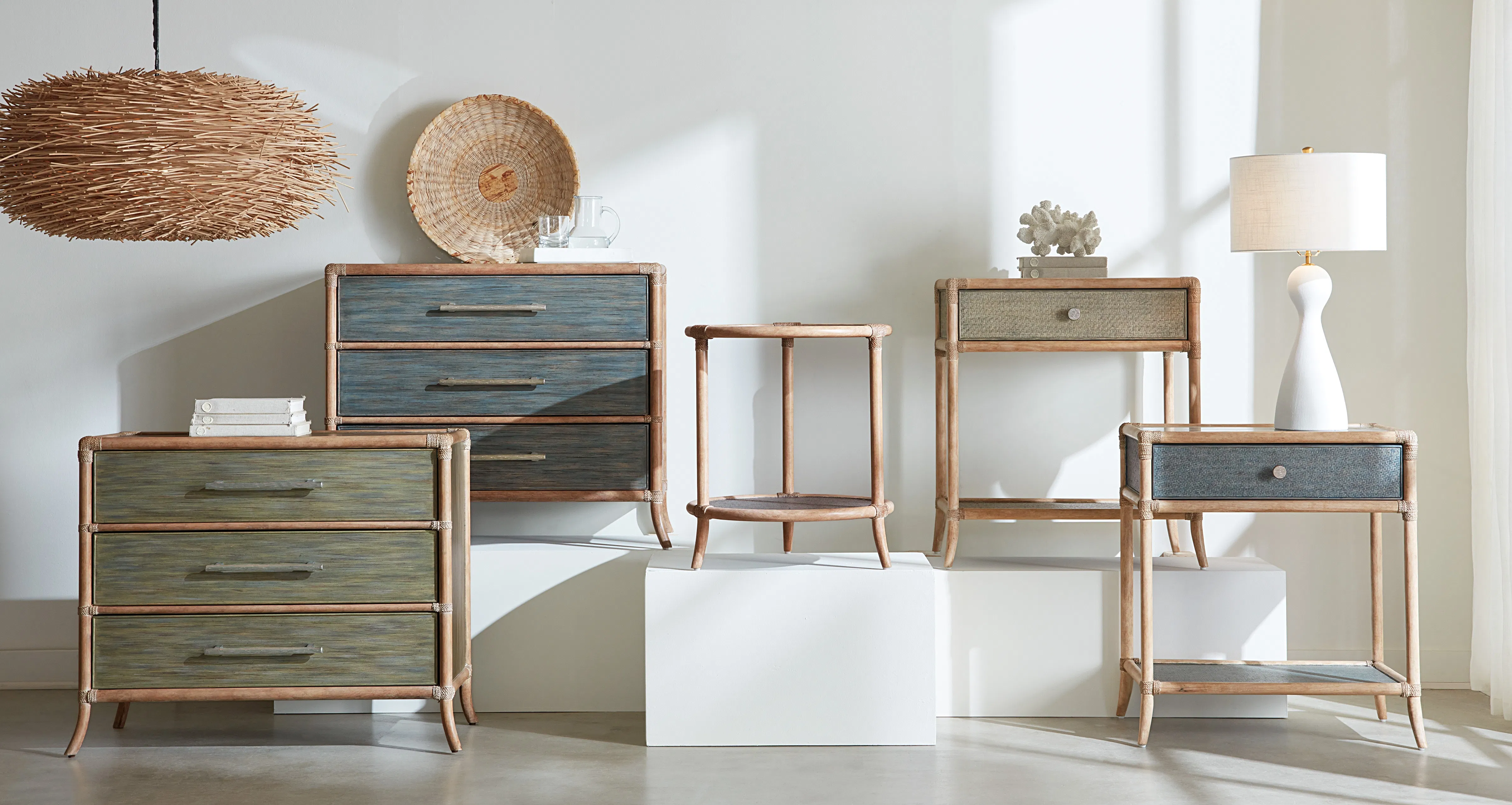 Retreat Pole Rattan Bedside Table (Two tone finish) 6950-90117-45 5 Retreat Pole Rattan Bedside Table (Two tone finish) 6950-90117-45