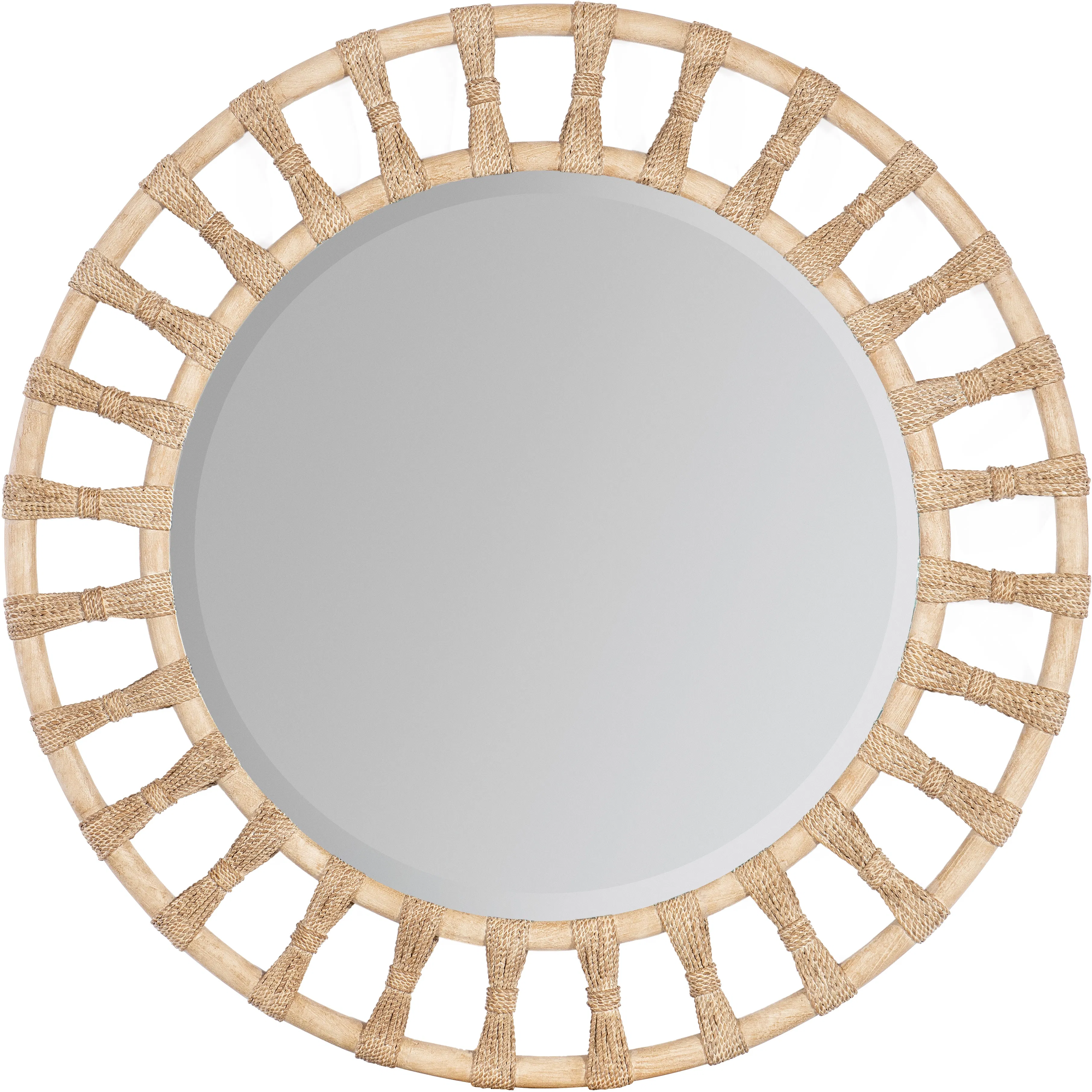 Retreat Pole Rattan Accent Mirror (Light sand finish) 6950-90005-80 14 Retreat Pole Rattan Accent Mirror (Light sand finish) 6950-90005-80