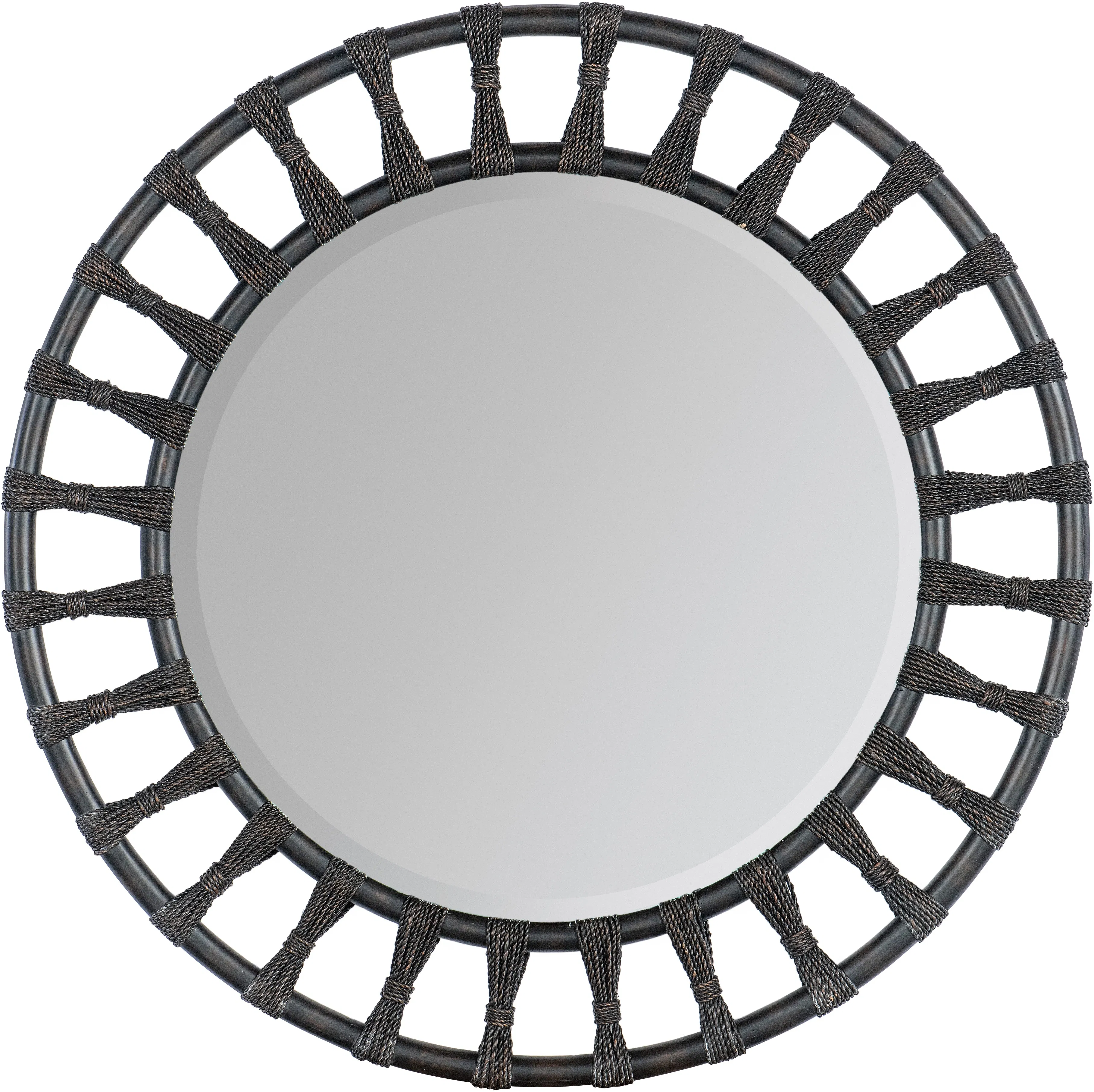 Retreat Pole Rattan Accent Mirror (Dark stain finish) 6950-90005-99