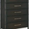 Retreat Pole Rattan Five-Drawer Chest (Black sand finish) 6950-90210-99