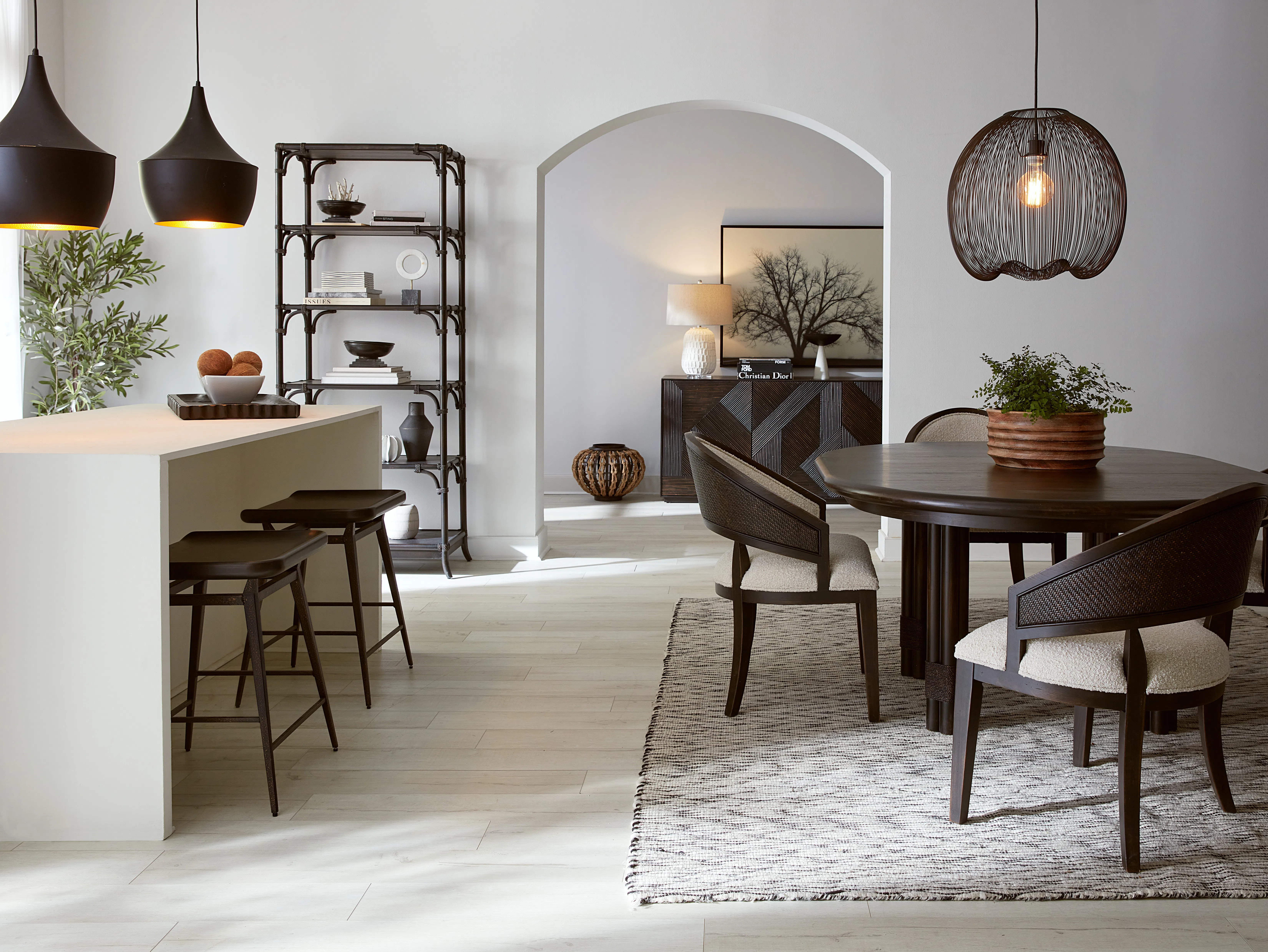 Retreat Pole Rattan Round Dining Table (20" leaf) Dark sand finish 6950-75201-99 6 Retreat Pole Rattan Round Dining Table (20" leaf) Dark sand finish 6950-75201-99