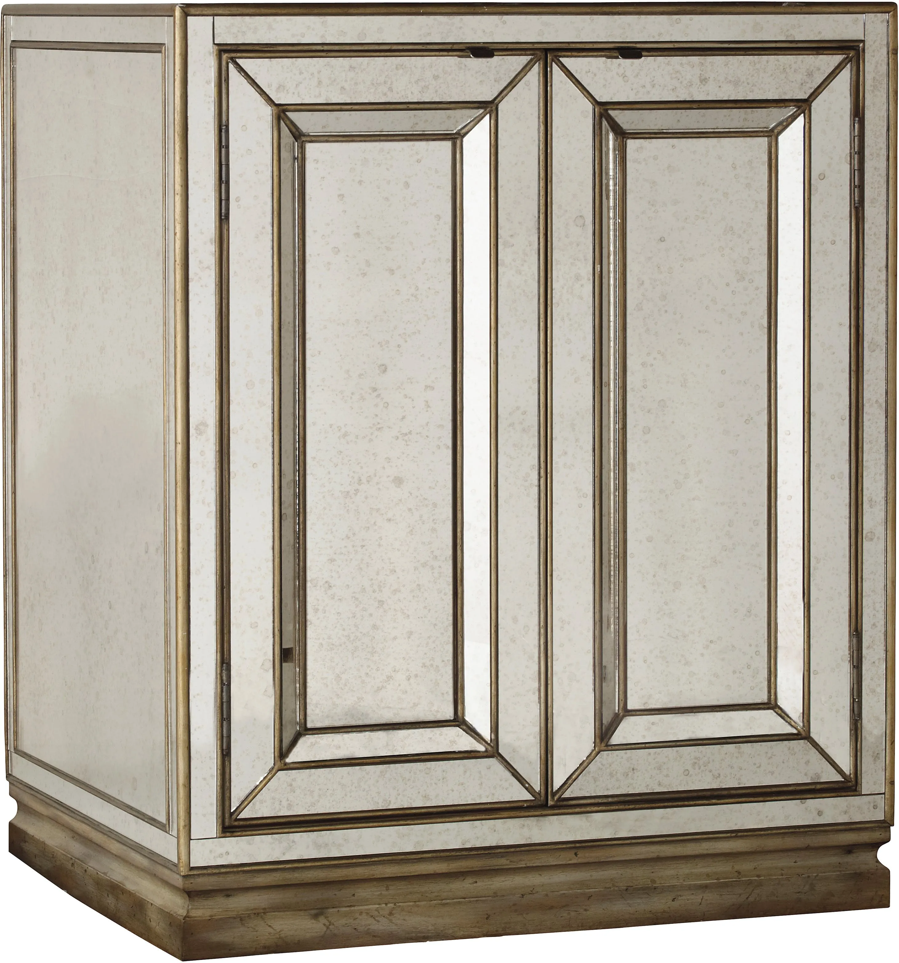 Sanctuary Two-Door Mirrored Nightstand - Visage 1 Sanctuary Two-Door Mirrored Nightstand - Visage