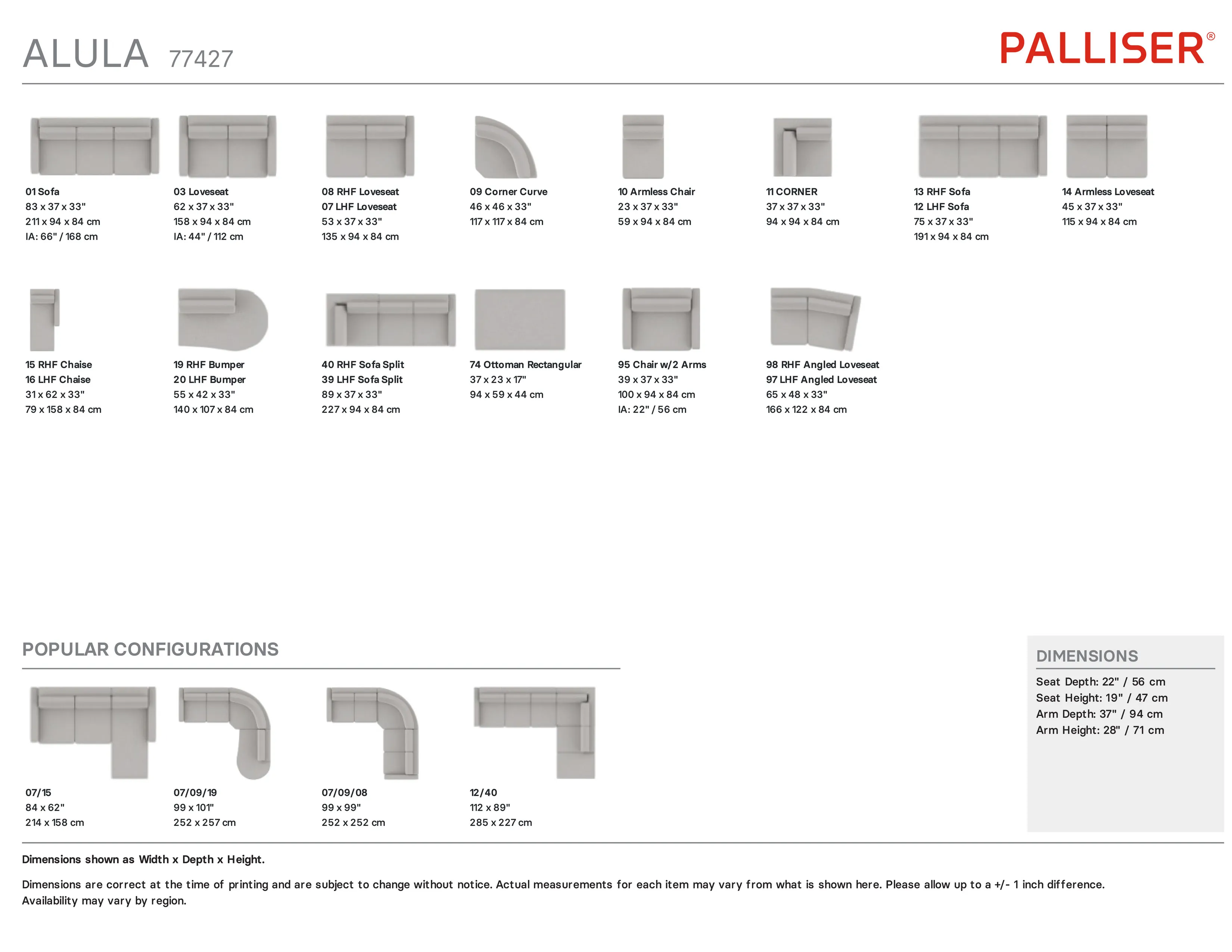 Alula 77427 Sofa (83") +50 fabrics 16 Alula 77427 Sofa (83") +50 fabrics